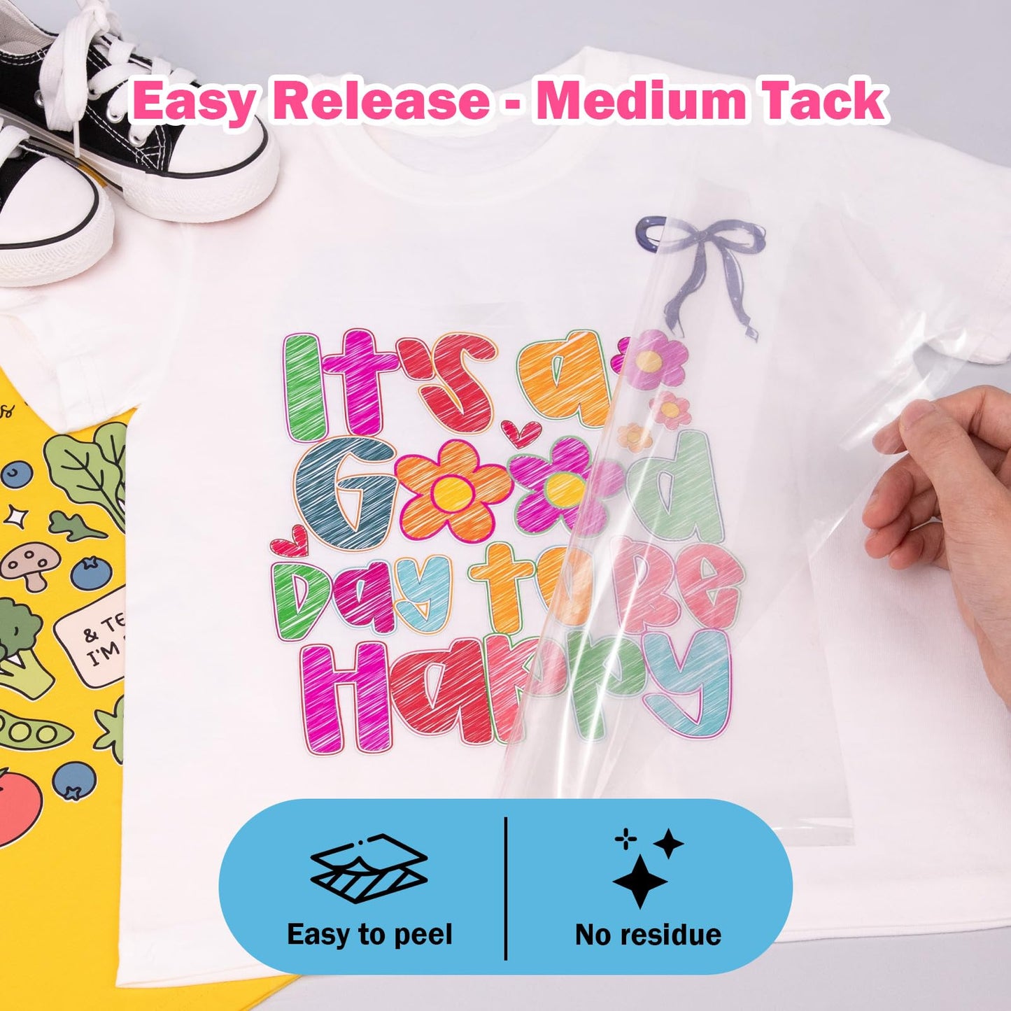 TECKWRAP Heat Transfer Mask for Heat Transfer Paper for T-Shirts 1 roll, 11.7" X 170" Masking Film Clear Iron on Transfer Tape for HTV Printable Heat Transfer Vinyl