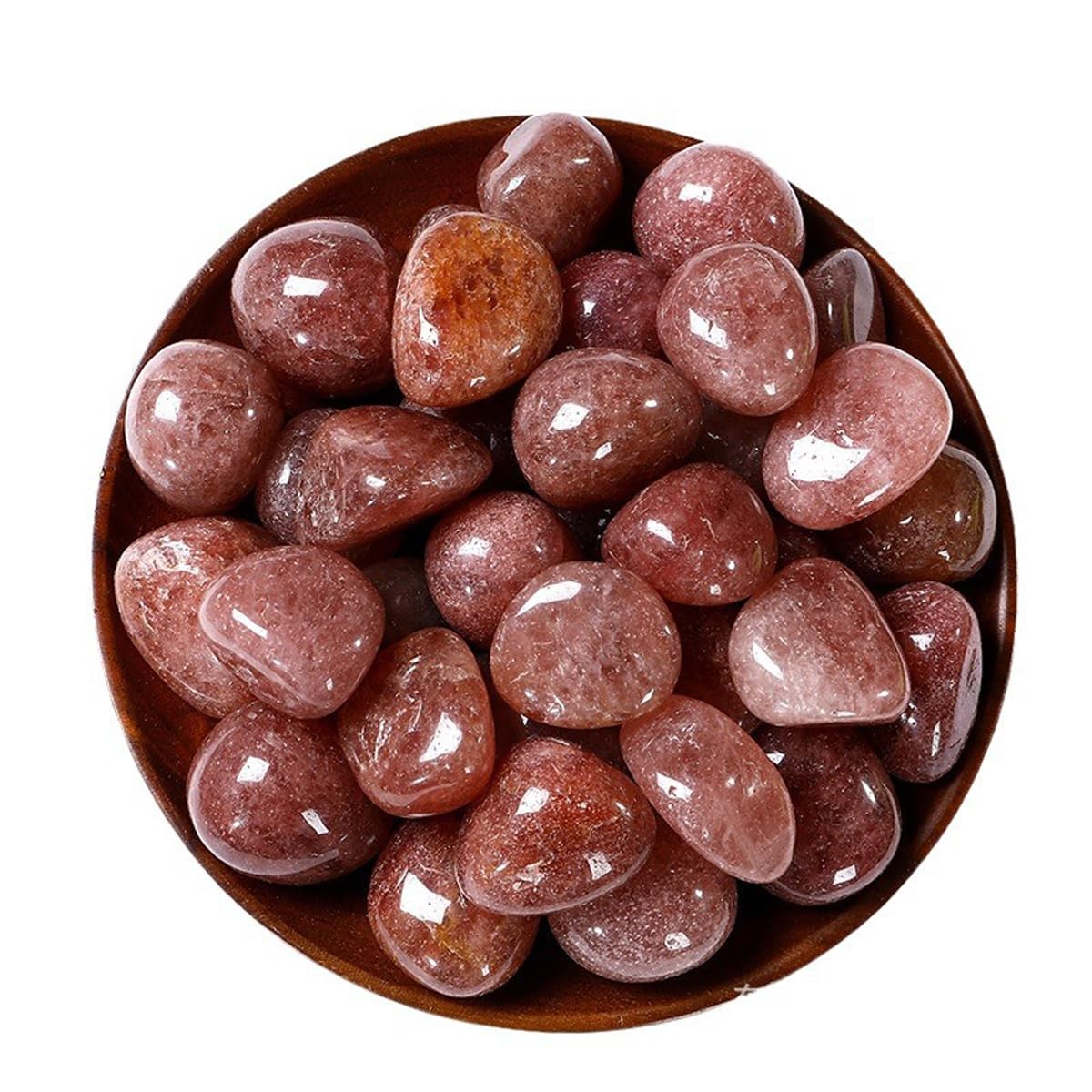 Erliway Strawberry Quartz Healing Crystal Stones, 1.25-2.0" Large Reiki Healing Gemstones Natural Tumbled Polished Stones for Energy Witchcraft Therapy Meditation