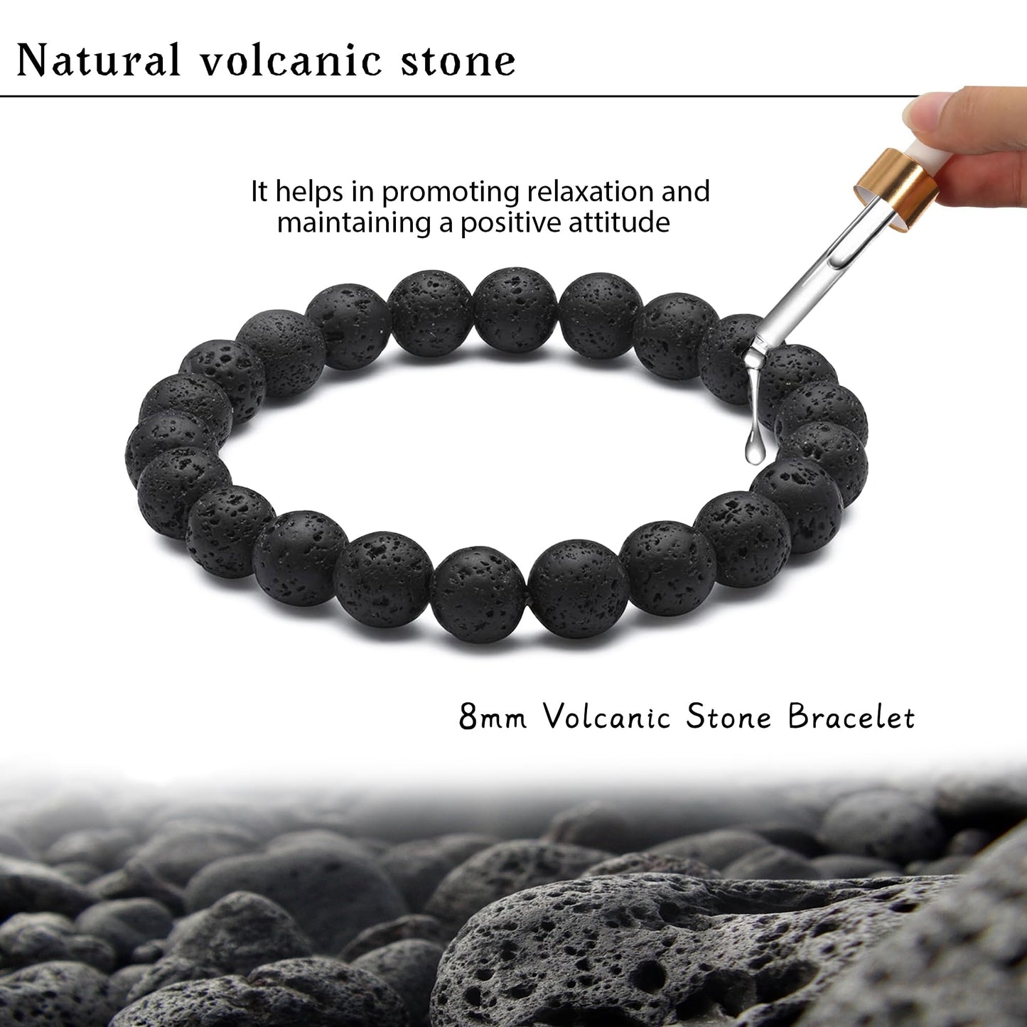 MEDOJO 16 Pcs Crystal Stone Bracelets Set for Women Men Semi-Precious Gemstones 8mm Round Beads Bracelet Crystal Stone Stretch Bracelets Jewelry