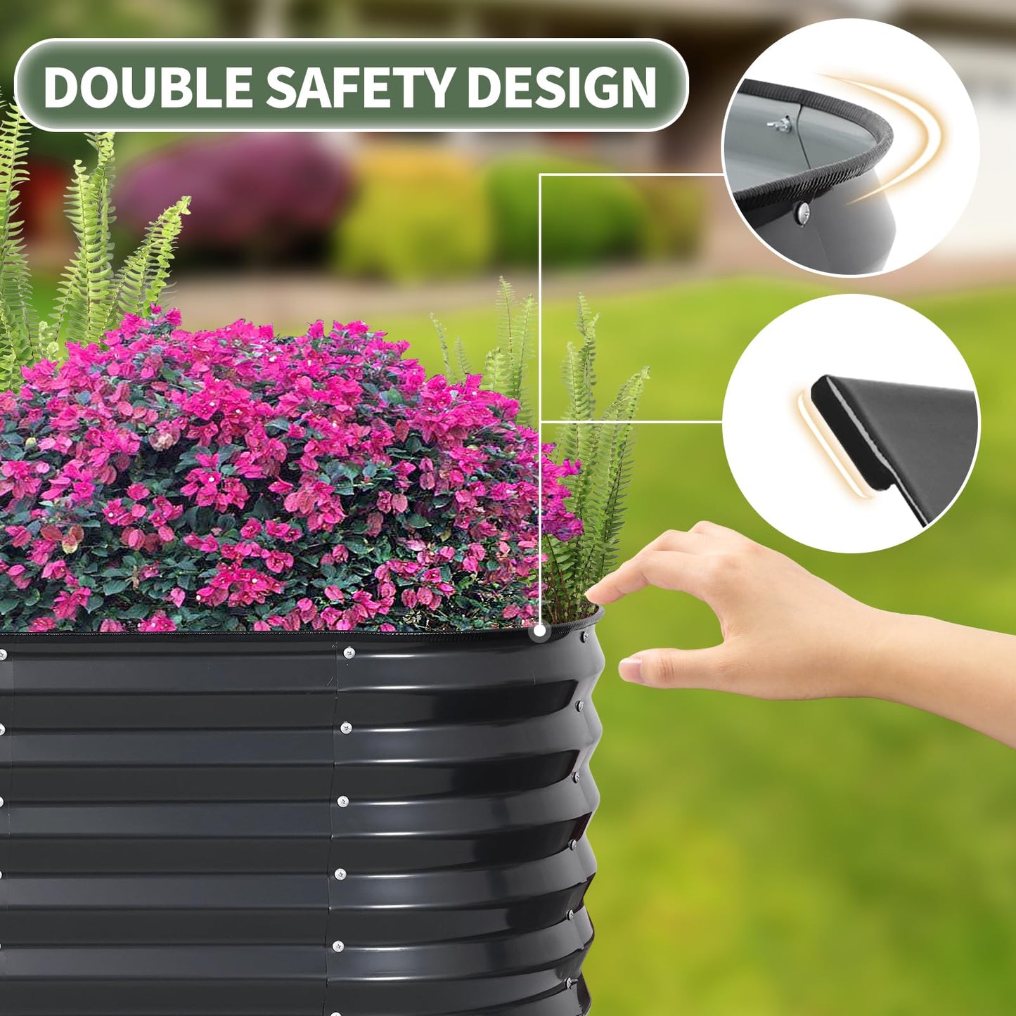 1MORE Raised Garden Bed- Planter Garden Boxes Outdoor, Raised Beds for Gardening.6X2X1.4FT(1pcs)-Grey