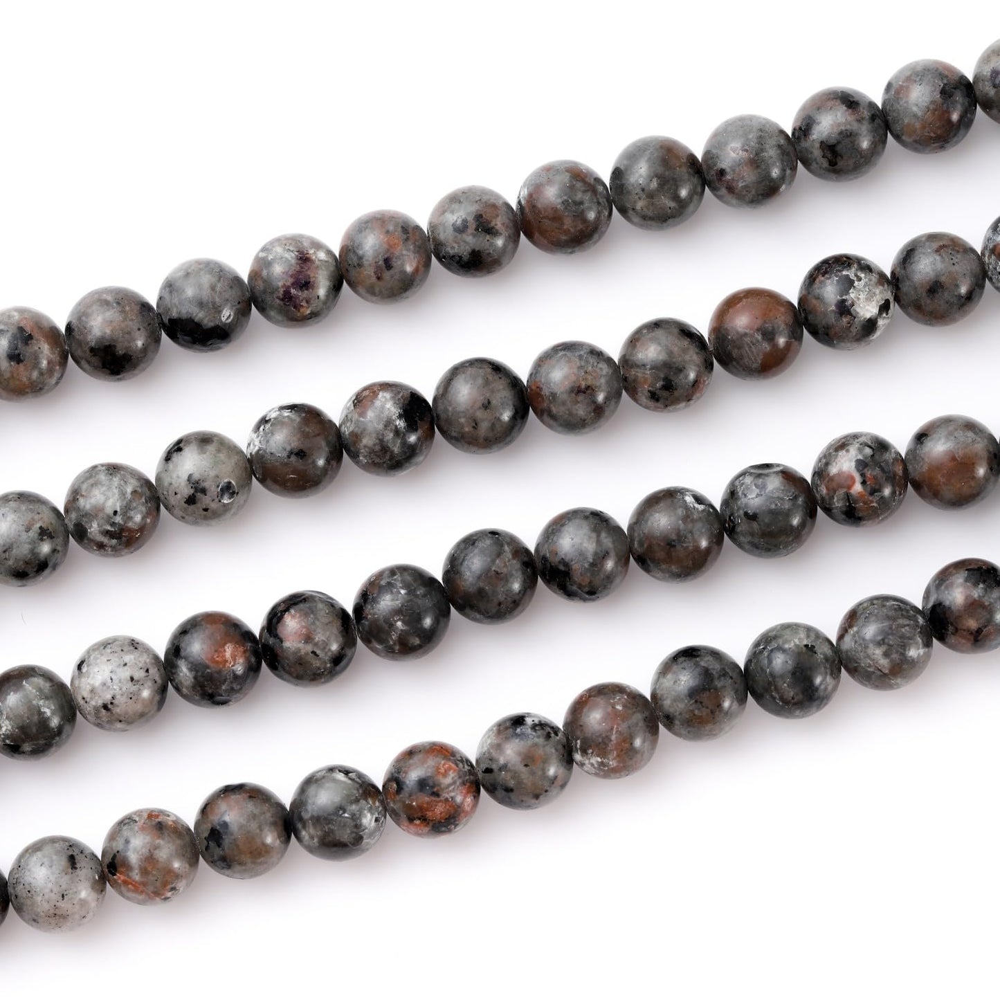 8mm 45pcs DIY Natural Flame Stone Yooperlite Beads Round Healing Crystal Gemstone Loose Beads for Jewelry Making Handmade Bracelet Necklace