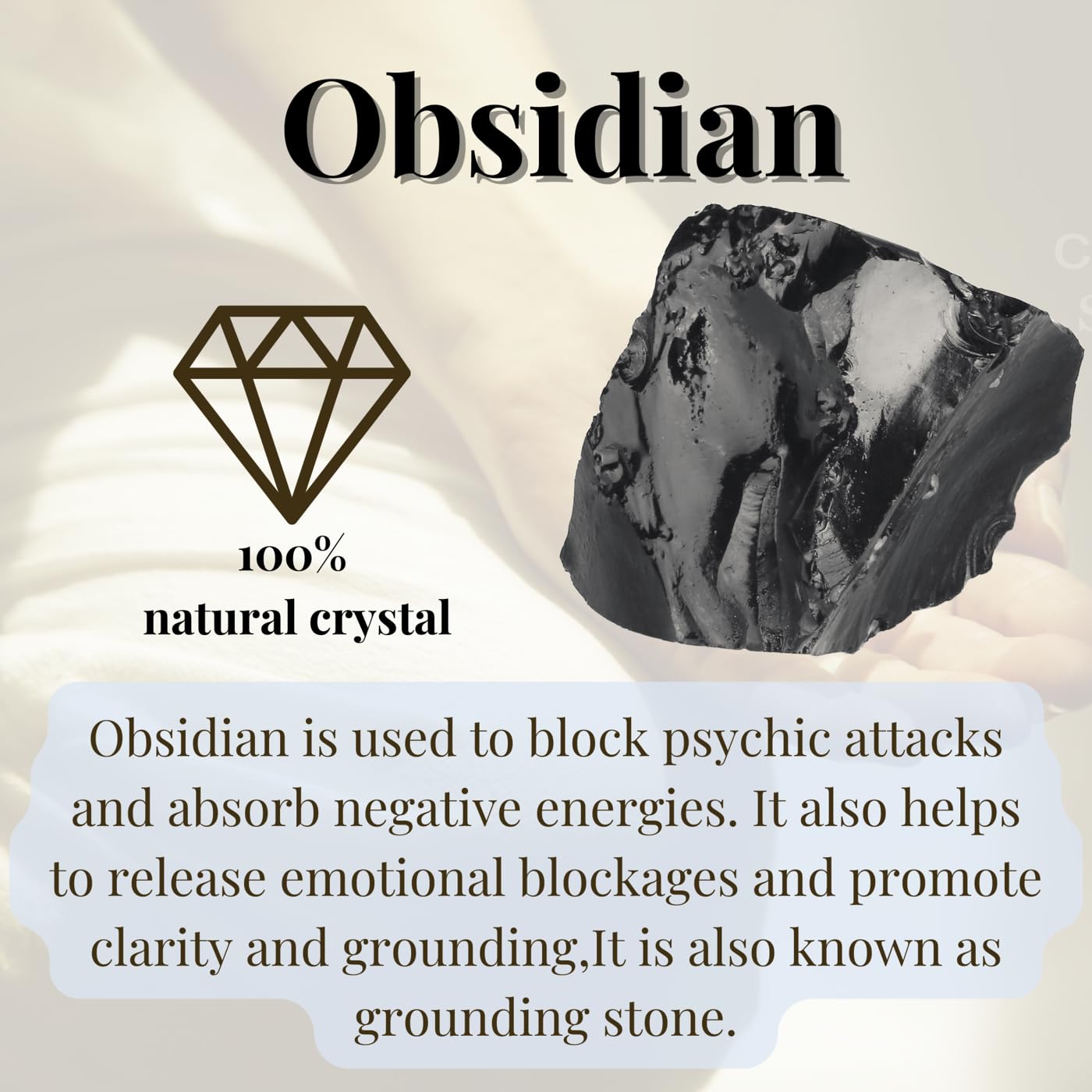XIANNVXI Obsidian 1.8-2.2" Large Raw Crystals and Healing Stones Natural Rough Crystal Rocks for Decor Gifts Tumbling Cabbing Polishing Fountain Rocks 1PCS