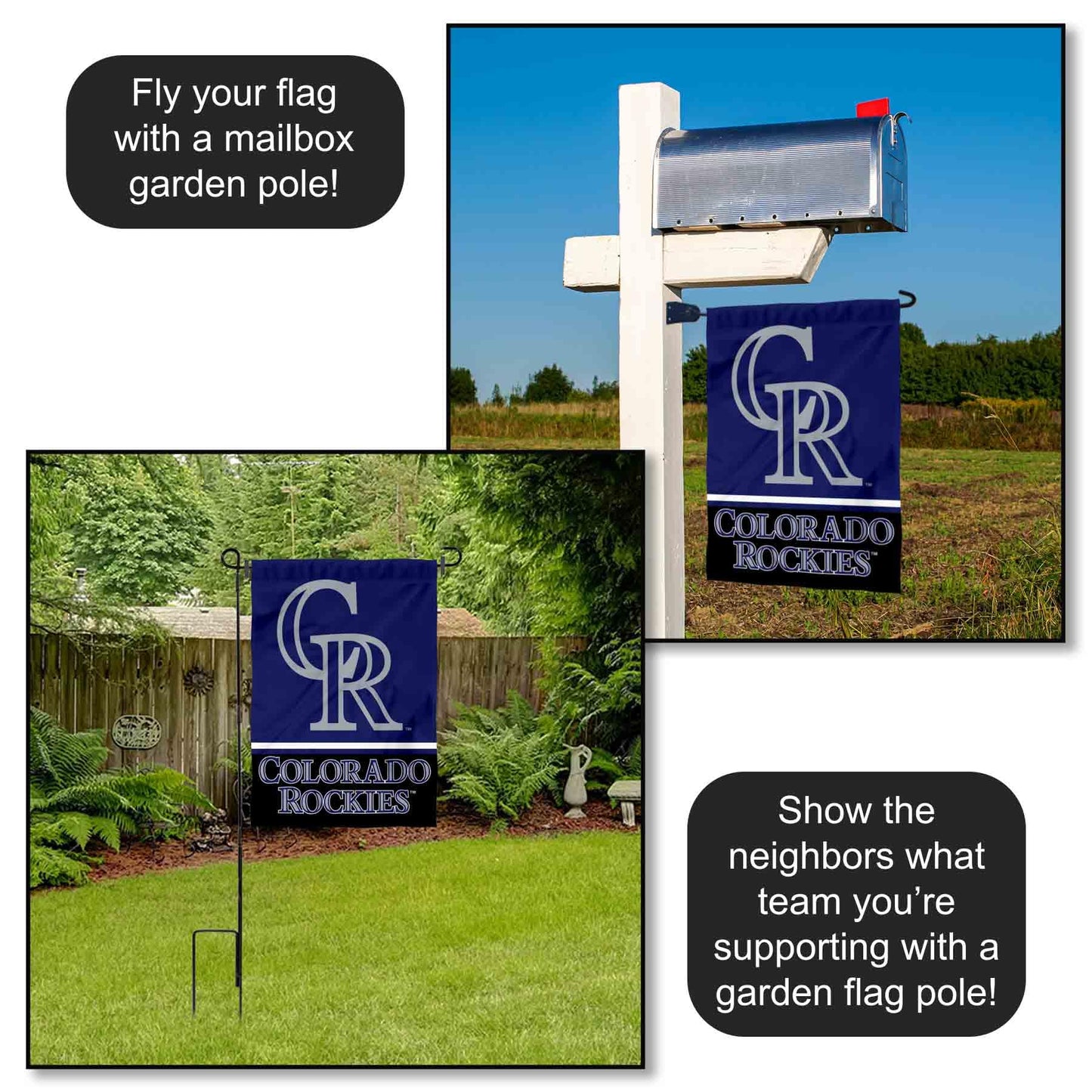 Colorado Rockies Double Sided Garden Flag