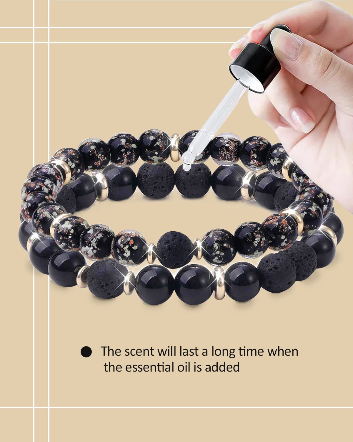 Dayka Stress Relief Spiritual Anxiety Meditation Relaxation Mindfulness Chakra Healing Crystals Essential Oil Glow Bracelets Gifts for Teen Girls Women (8mm, Red lava bracelet)