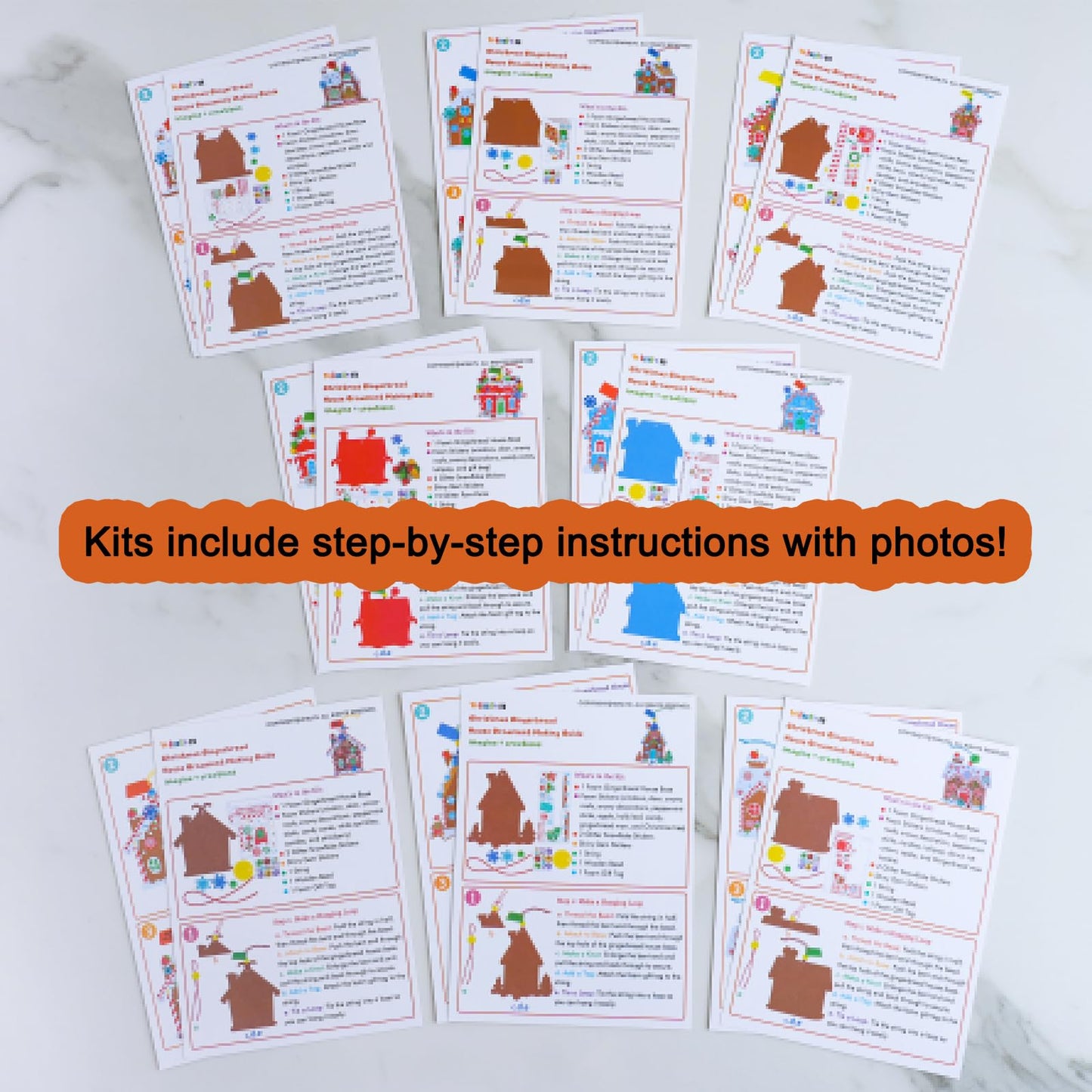 Winlyn 24 Sets Christmas Craft Kits Winter Crafts DIY Gingerbread House Ornaments Decorations Art Sets Festive Foam Stickers Holiday Arts and Crafts for Kids Home Classroom Activities Party Favors