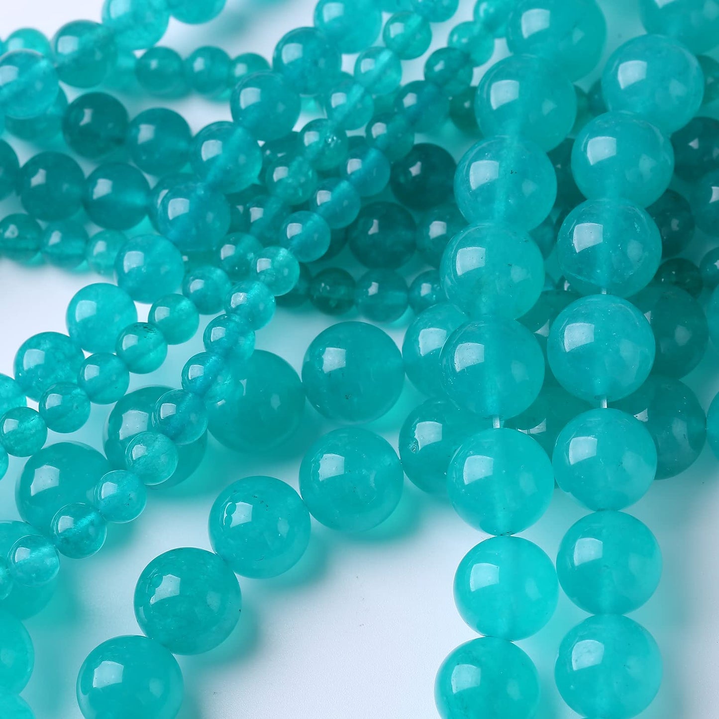 32PCS 10MM Amazonite Blue Chalcedony Stone Beads Energy Healing Beads for DIY Jewelry Bracelet Necklace Making for Jewelry Making 15Inch…