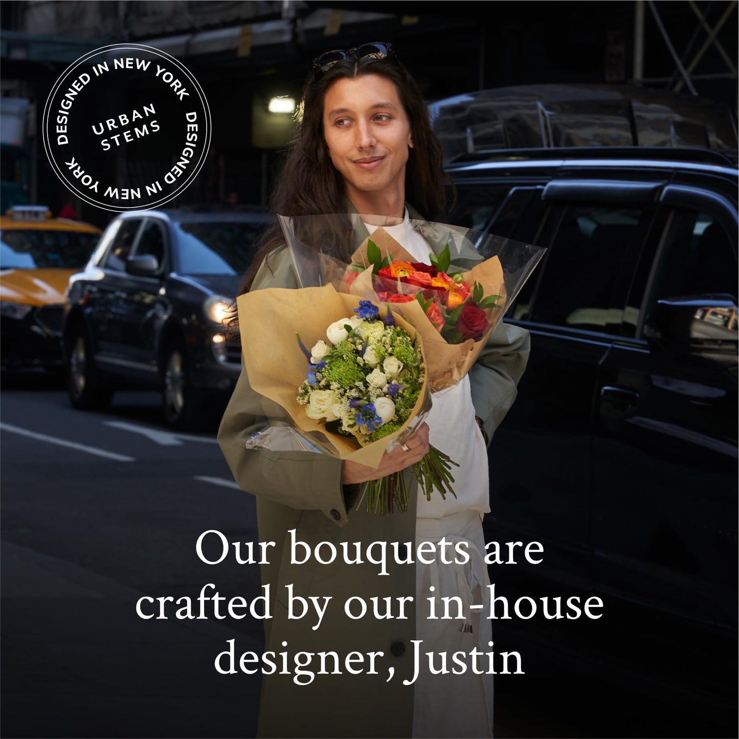 UrbanStems – The Parasol Bouquet (No Vase) – Fresh Flowers for Delivery – Birthday, Thank You, or Congratulations