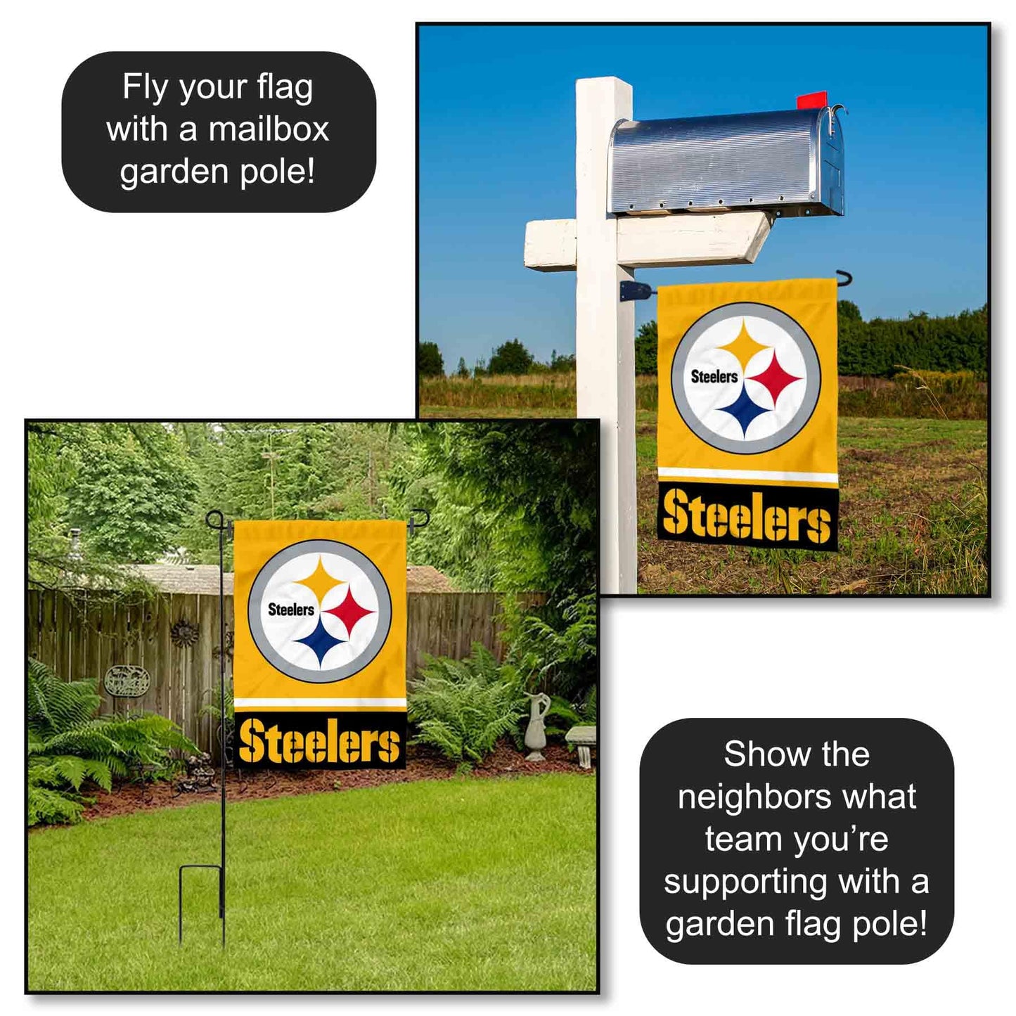 Steelers Gold Double Sided Garden Flag