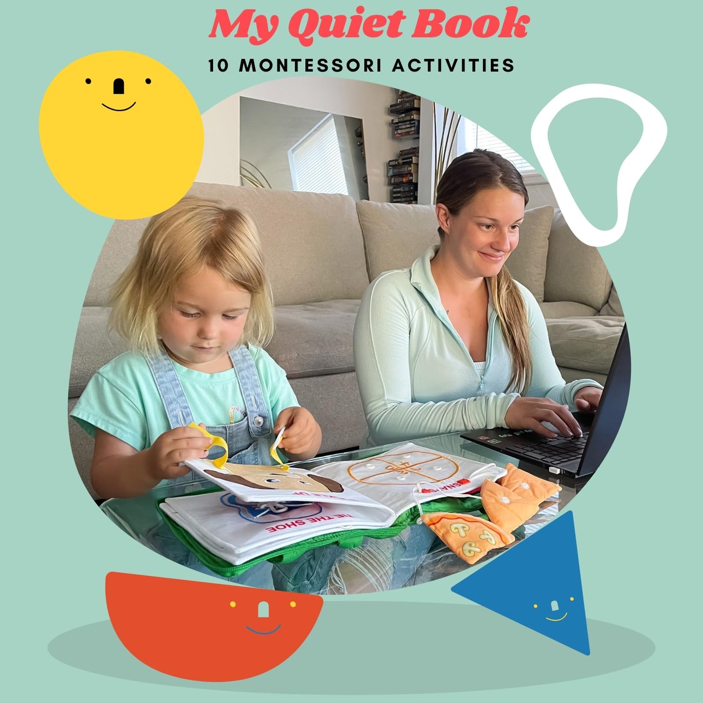 BAVY My Quiet Book - Toddler Travel Essential, Car Plane Airplane Toys, Montessori Busy Board Book, Activity Books for Toddlers 1-3, Gifts for 1 2 3 4 Year Old Girl, Birthday Gifts Toys Age 2-4