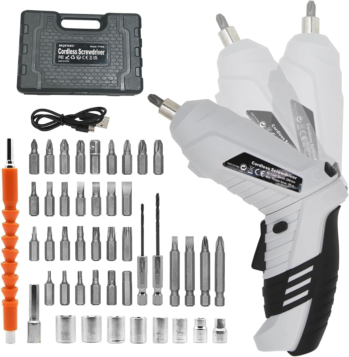 Small Electric Screwdriver, Mini Drill Set, Rechargeable 3.6V Cordless Screwdriver with 47 Driver Bits, Power Tool for Small Projects & Home Use