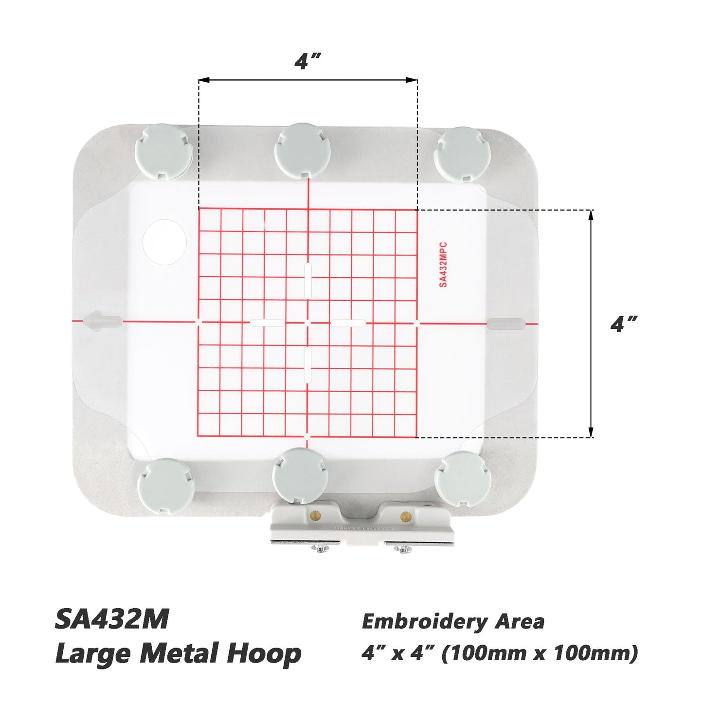 Maggiehoop Magnetic Embroidery Hoop for Brother SE700 SE600 SE725 SE625 SE630 SE400 PE545 PE535 PE550D LB5500 LB6800 and Babylock Aurora Verve (4"x4" - MESA432M)