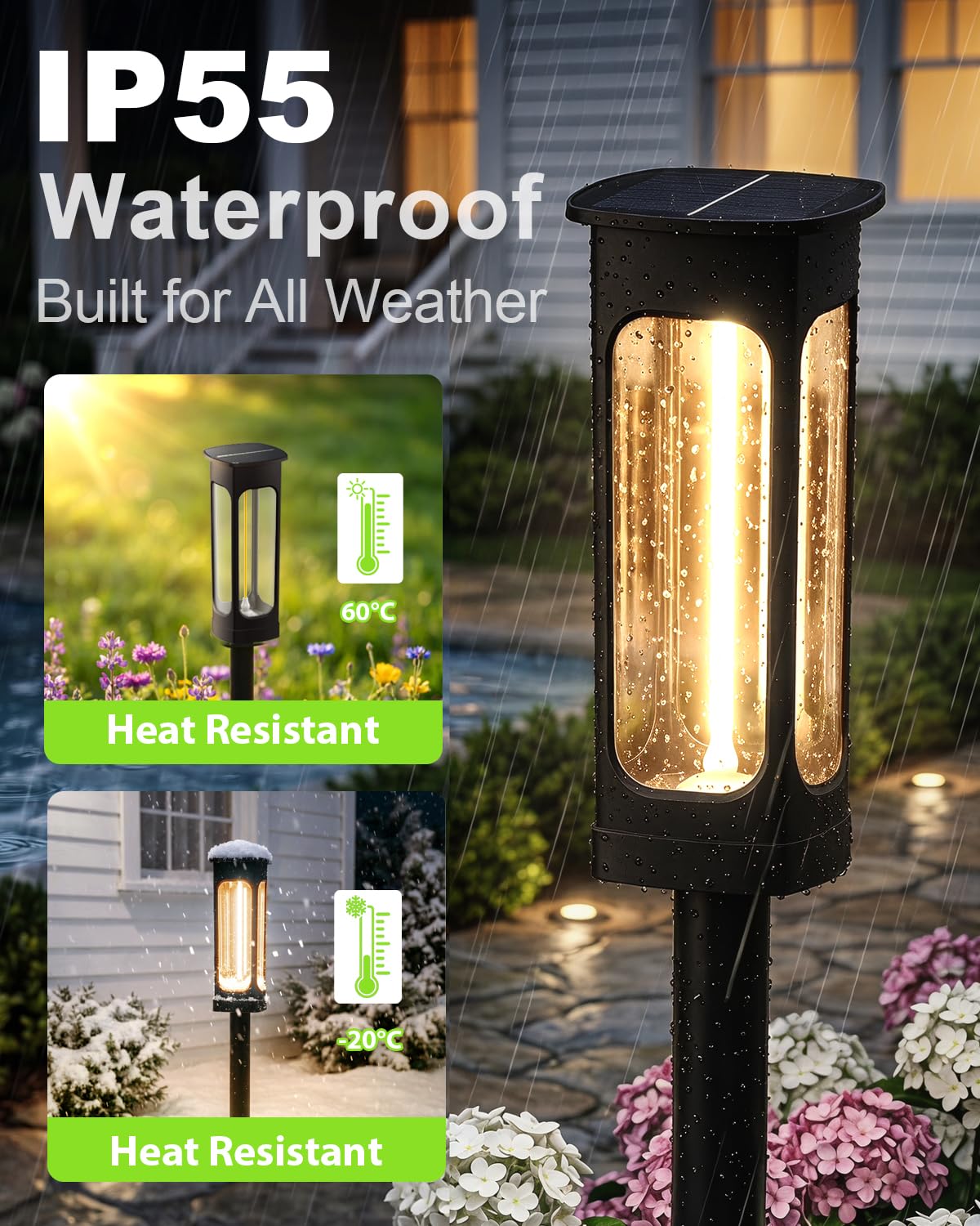 Gahomlumy 2026 Solar Lights Outdoor，6Pack Solar Pathway Lights Auto On/Off Waterproof Garden Landscape Lighting for Path, Yard, Walkway, Driveway Decor (Warm White)