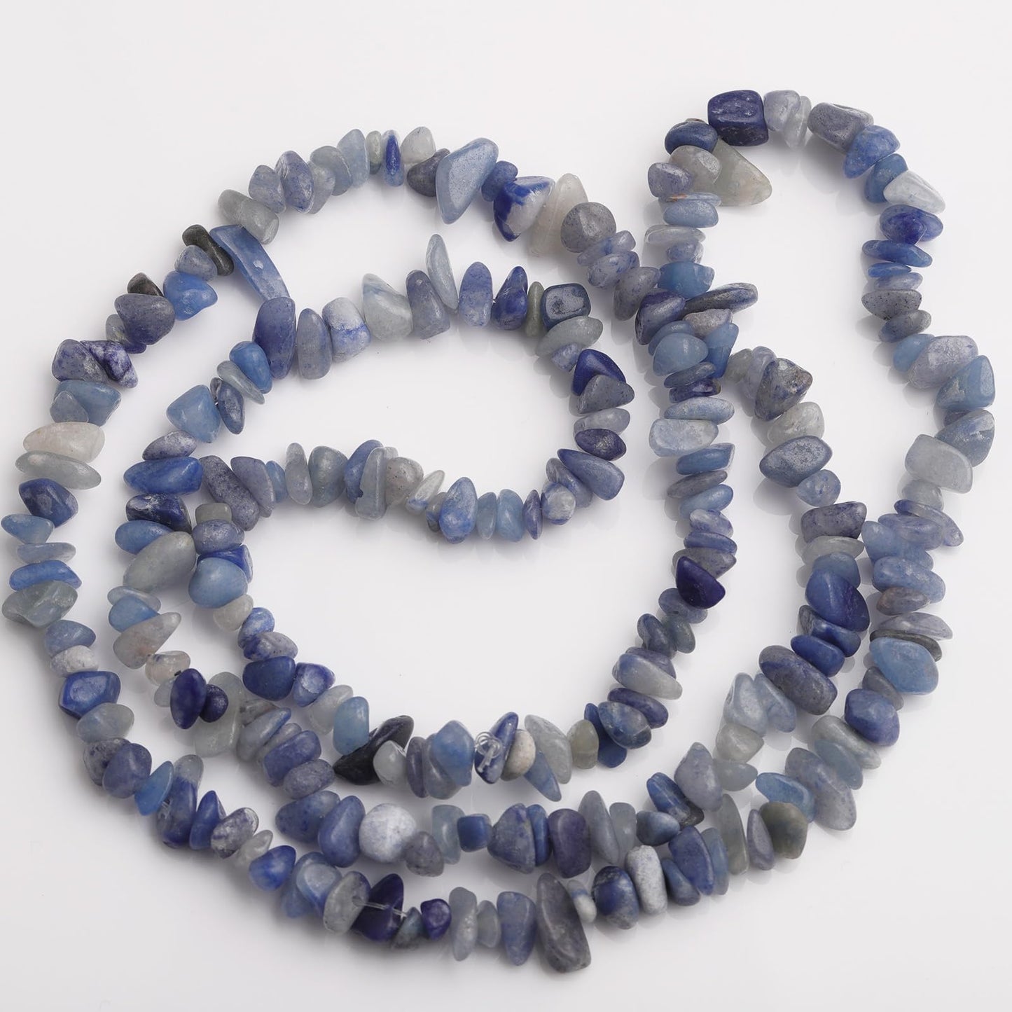 200pcs Natural Irregular Chip Stone Beads 5-8mm pre-drilled 30-inch Strand Semi-Precious Healing Crystal Beads for DIY Jewelry Making Bracelet Chakra Crafts Blue Aventurine
