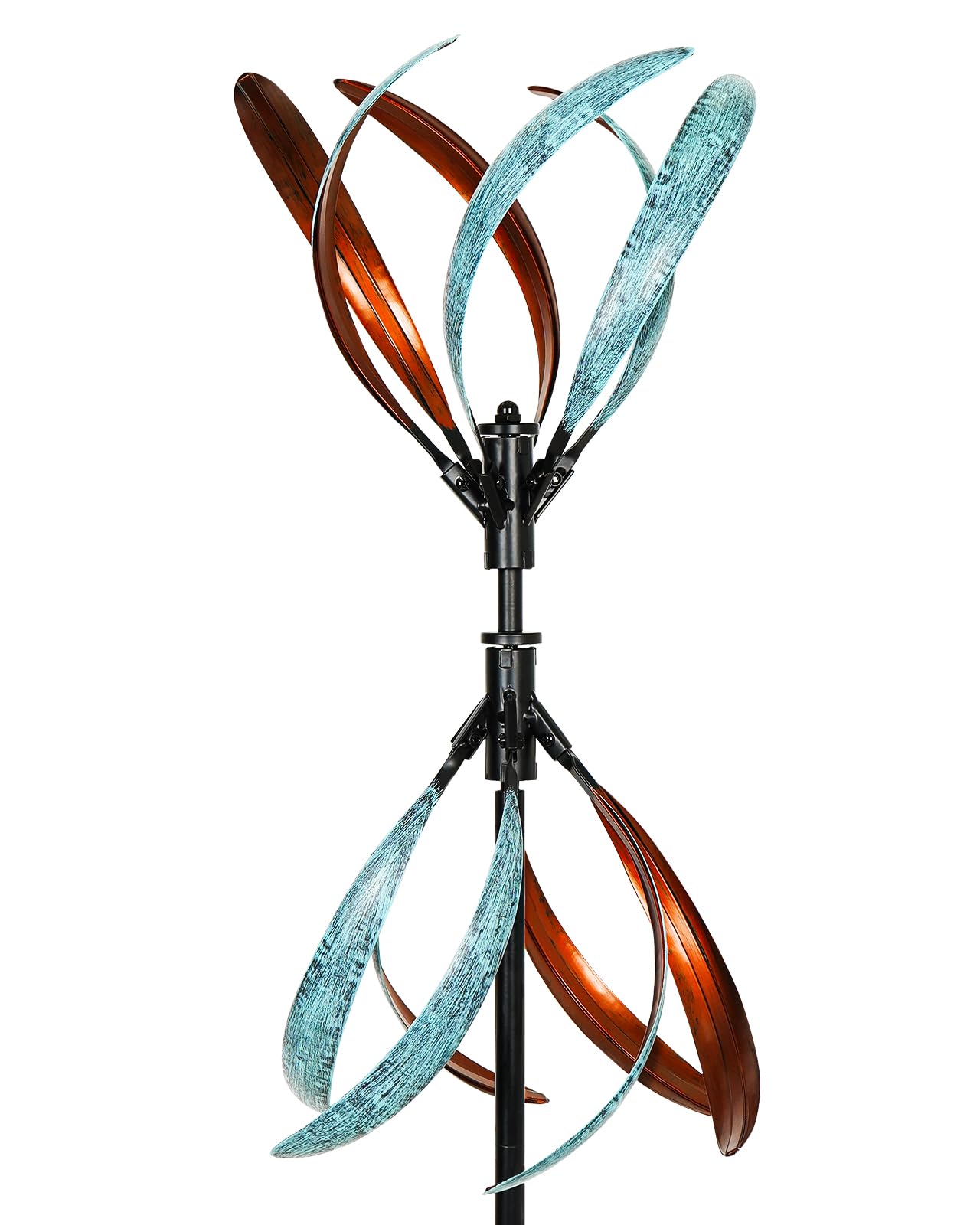 Cyan Oasis Wind Spinners Outdoor – Metal Large Wind Spinner with Stake for Yard and Garden, Garden Wind Sculptures & Spinners, Ideal Gift for Family (13'' W x 70.5'' H)