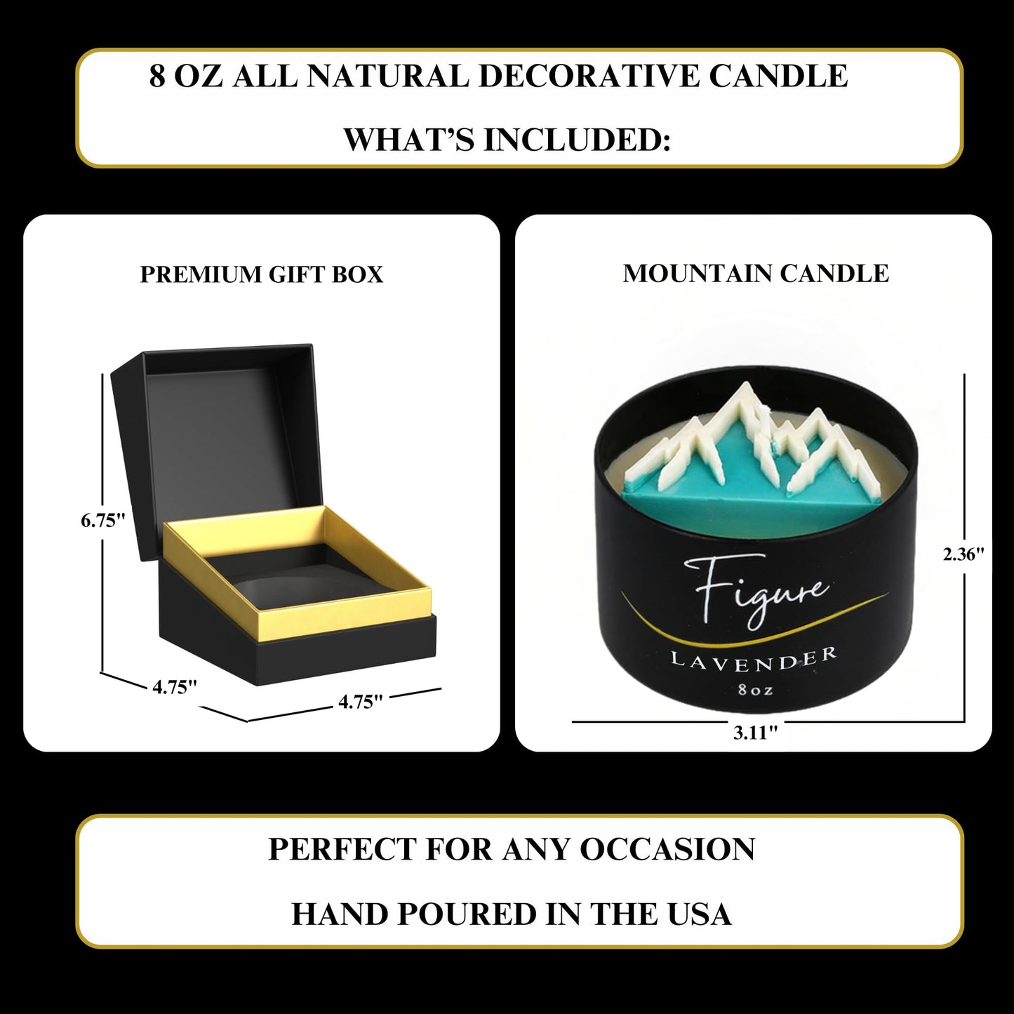 Mountain Lavender Scented Candle – All Natural Aromatherapy for Women, Men, Camping, Outdoor Use | Made in USA | Beeswax & Soy Wax | Rustic Cabin & Farmhouse Decor | Premium Gift Box