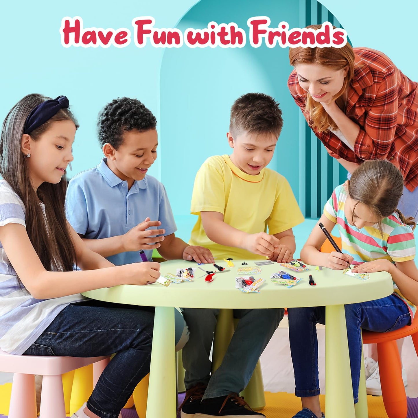 Feltom 28 PCS Valentines Day Cards for Kids School with Flying Airplanes Set, Party Favors for Kids, Valentine`s Day Gifts for Classroom Party, Valentines Day Gifts for Boys & Girls