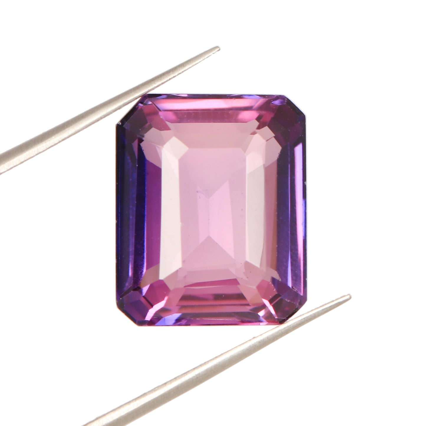 REAL-GEMS 14.4 Carat Natural Kunzite Emerald Shape Loose Gemstone for Jewelry Making