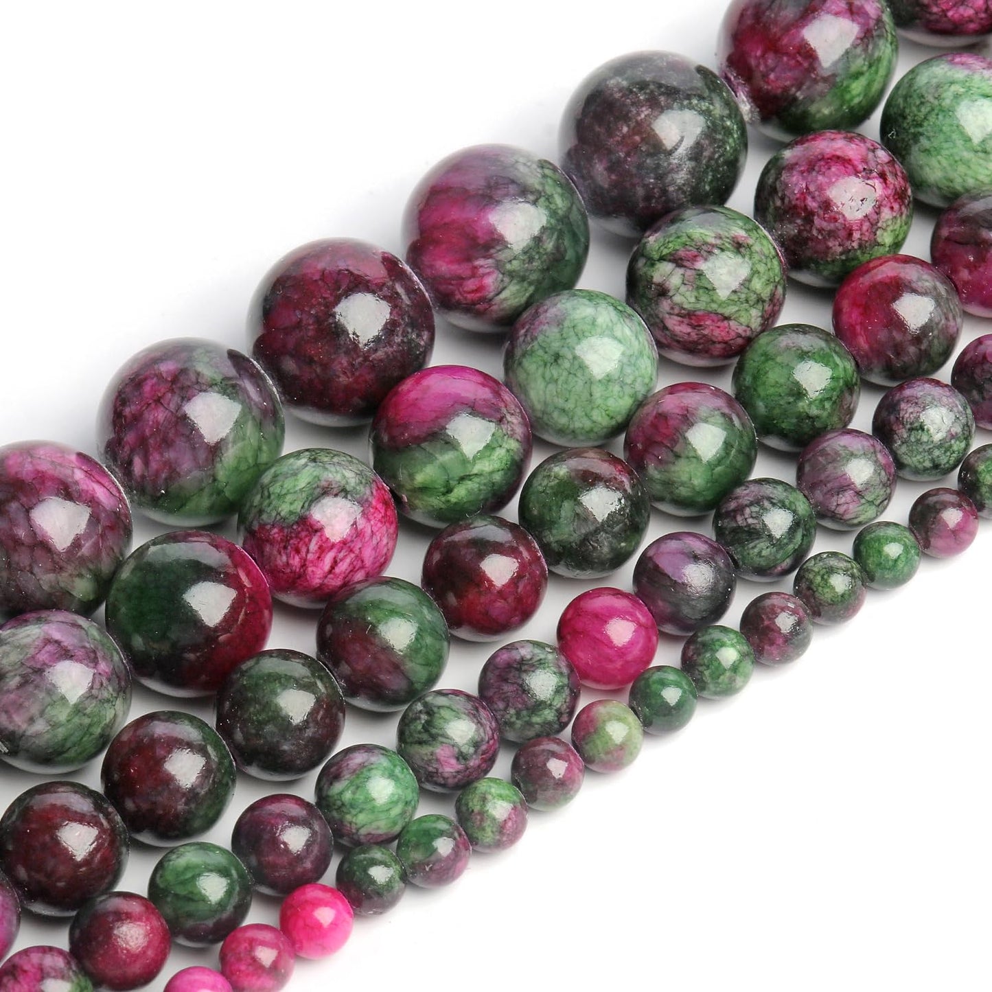 Yochus 50pcs 8mm Mixed Persian Jade Energy Healing Round Bulk Gemstone Beads for Jewelry Making Bracelet Necklace Earring DIY