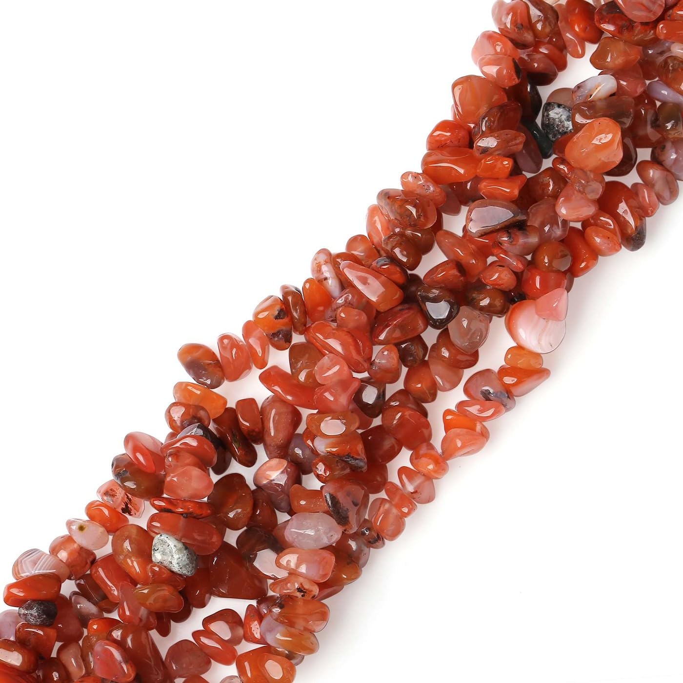 LAIDANLA Red Agate 400pcs Natural Chip Stone Beads 5-8mm Healing Crystal Irregular Gemstones Drilled DIY Loose Rocks Bead Crystal for Bracelet Earrings Necklace Jewelry Making Crafting