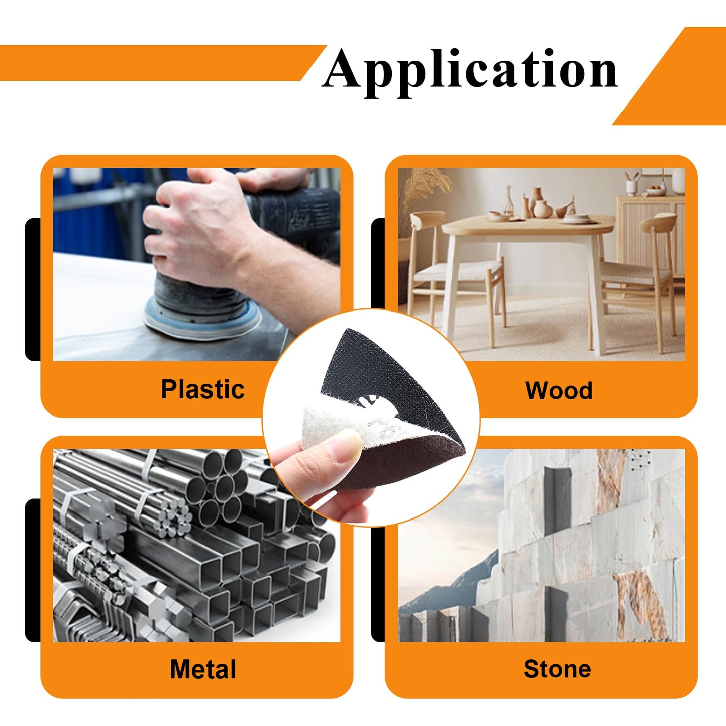 272Pcs Oscillating Tool Sanding Pads Kit 4Pcs Triangle Sanding Pads and 4Pcs Finger Sanding Pad 110Pcs Sandpaper Grit(60-320)Fit for Finishing Wood Plaster Metal Leather Compatible with Multiple Tools
