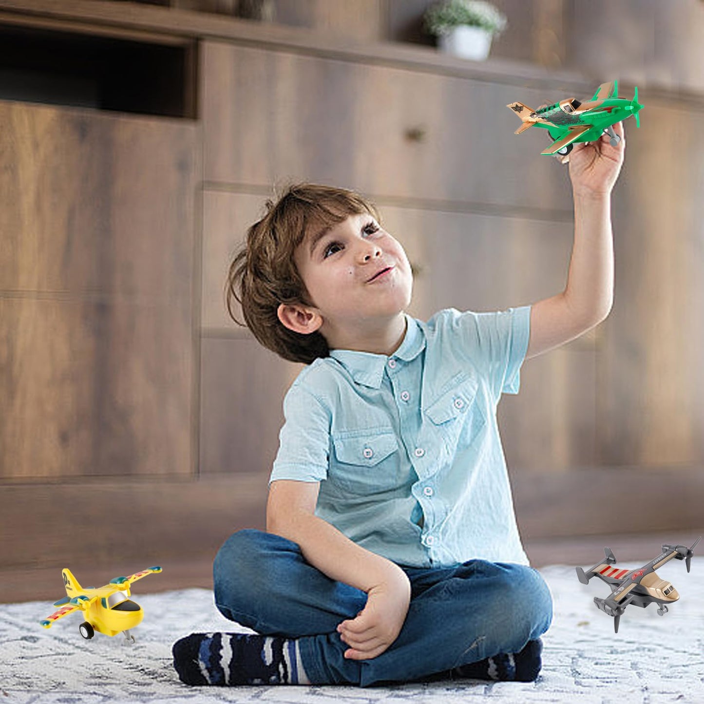 UXRPTU Pull-Back Airplane Toy Boys Plane Playset for Toddlers 3-5 Variety Pack of Helicopters Stealth Bombers Fighter Jets Aircraft Planes for Kids Toddlers Great Party Favors for Kids