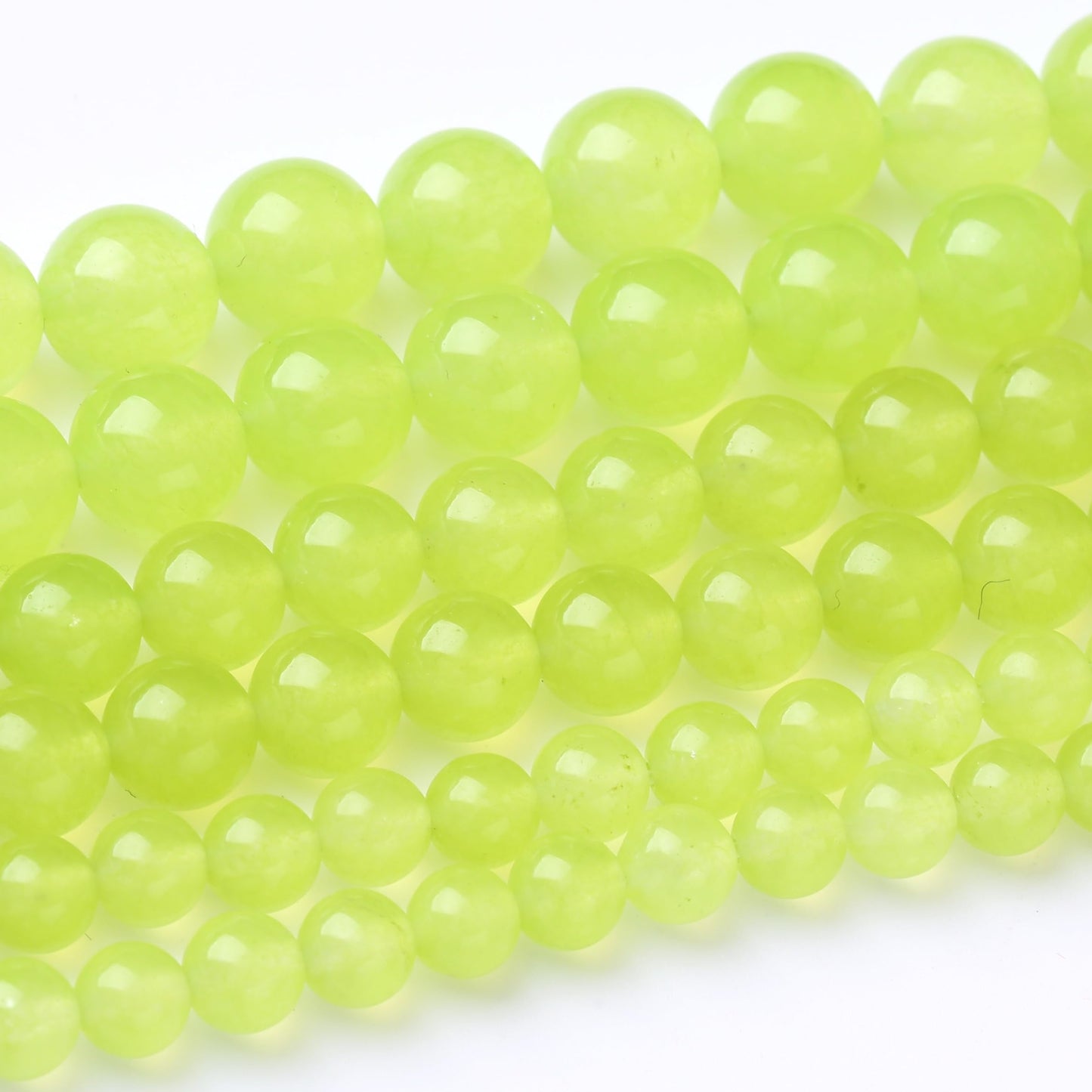 60PCS 6MM Natural Apple Green Chalcedony Stone Beads Round Loose Stone Beads for Jewelry Making DIY Energy Stone Healing Power Bracelet 15"