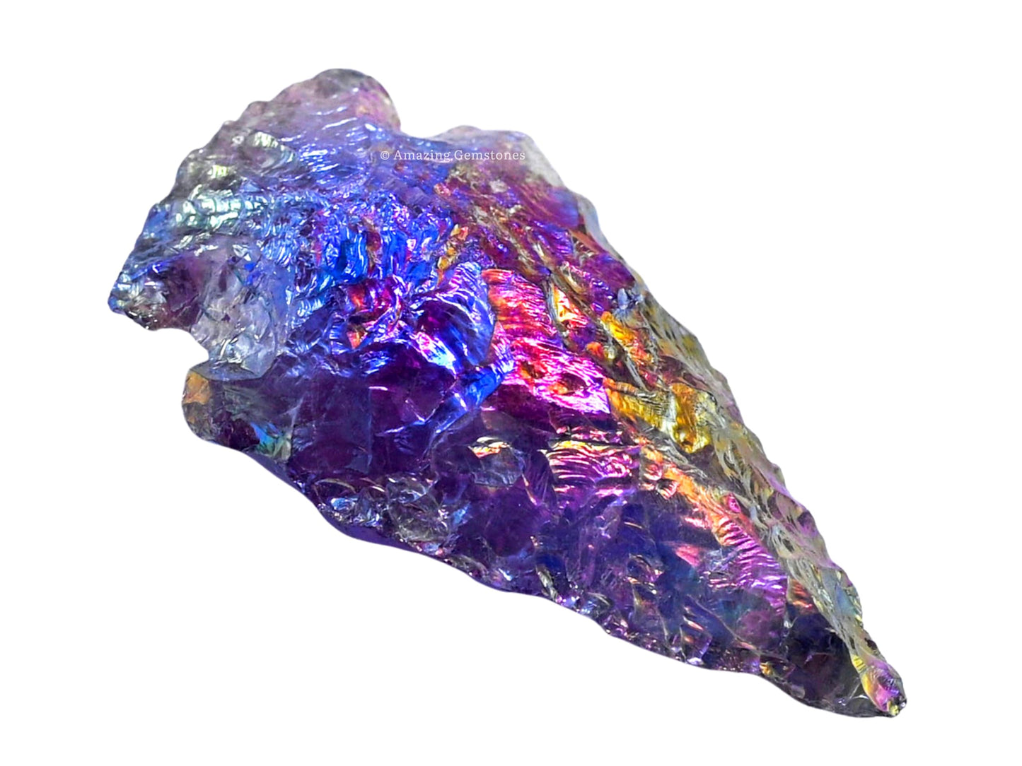 Amazing Gemstone Angel Aura Amethyst Arrowhead, Crystal and Healing Stone Flint Rock Arrow Head - 1 to 1.5 Arrowheads for DIY Project Craft Point Jewelry Making