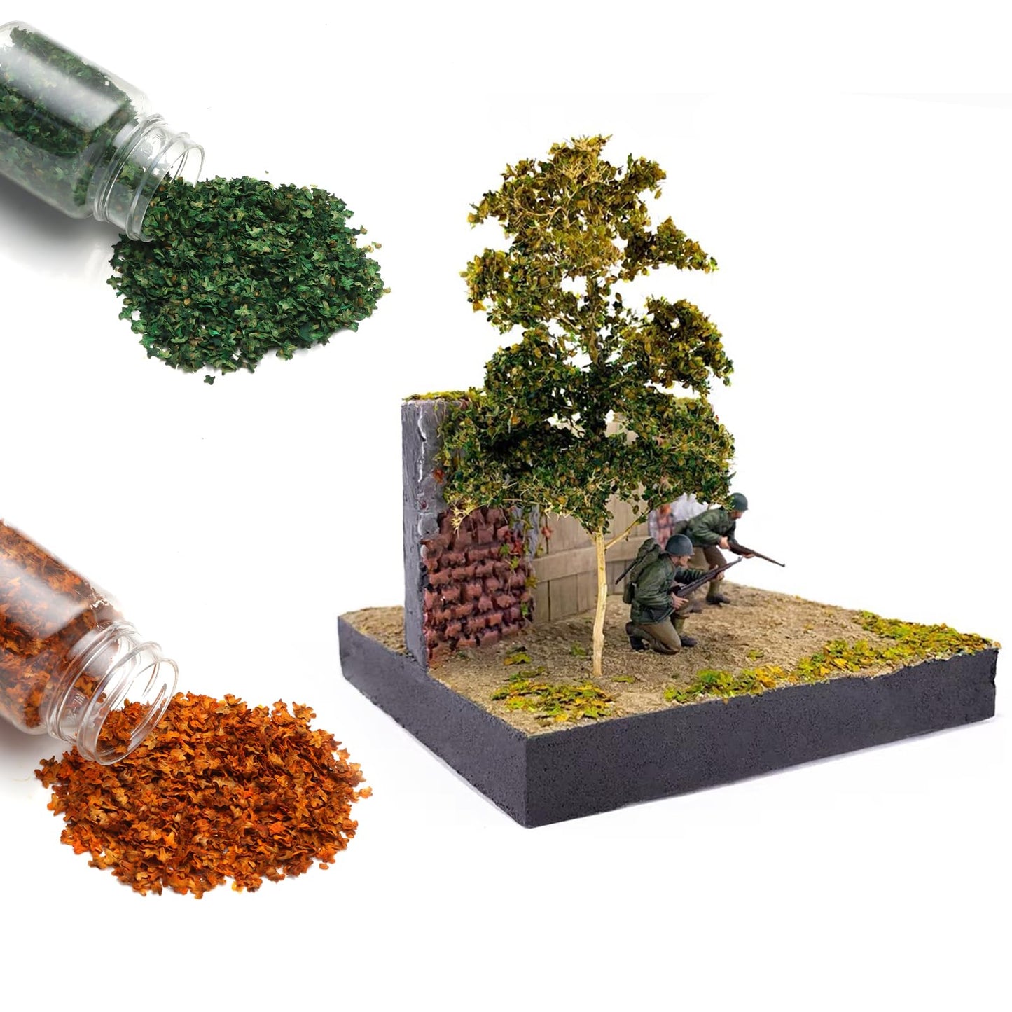 Spriplant Realistic Miniature Leaves Simulation Leaves for DIY Mini Model Railway Fairy Garden Architecture Diorama Scenery Landscape Layout Christmas Thanksgiving Village Accessories, Pack of 5