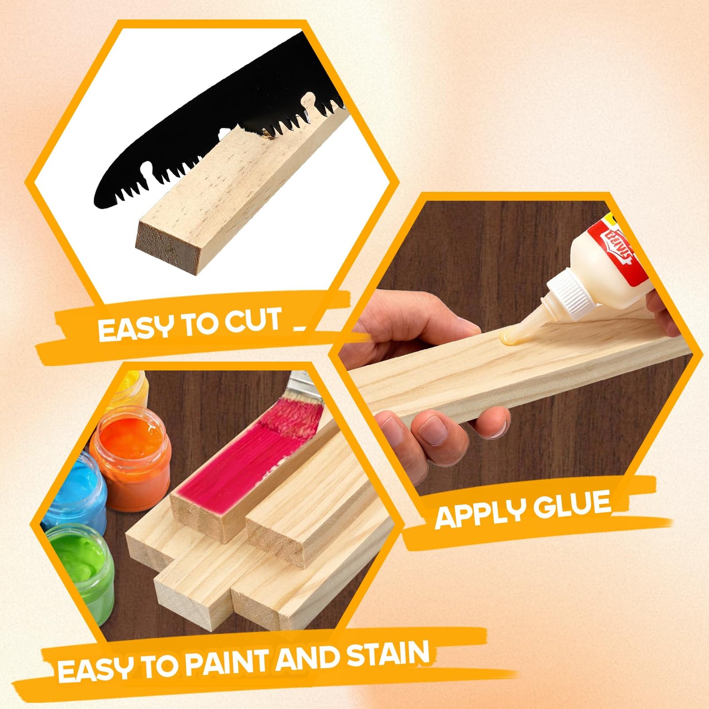 Wood Strips Slats for Wall, Square Wooden Dowels for Crafts 1/2"x 1" x 15", 10 PCS Wood Trim Planks for Crafting, Unfinished Pine Wooden Sticks Lumber Pieces for Woodworking Models Making Dollhouses