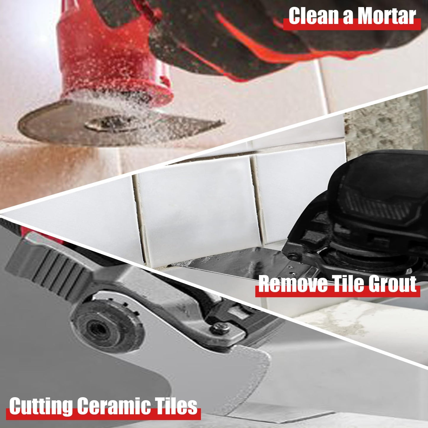 DAEMKOD 9 Pack Diamond Oscillating Tool Blade, Professional Multitool Blades, Grout Removal Blade for Oscillating Tool, Multi Tool Blades Kits for Oscillating Tool Accessories