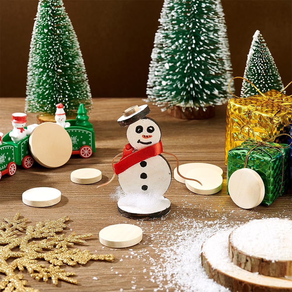 PH PandaHall 150pcs 3 Size Wooden Round Coin Blanks, 1/1.2/1.5inch Natural Wood Slices Unfinished Round Wood Coins Small Wooden Circle Discs for DIY Arts Crafts Jewelry Making Ornaments