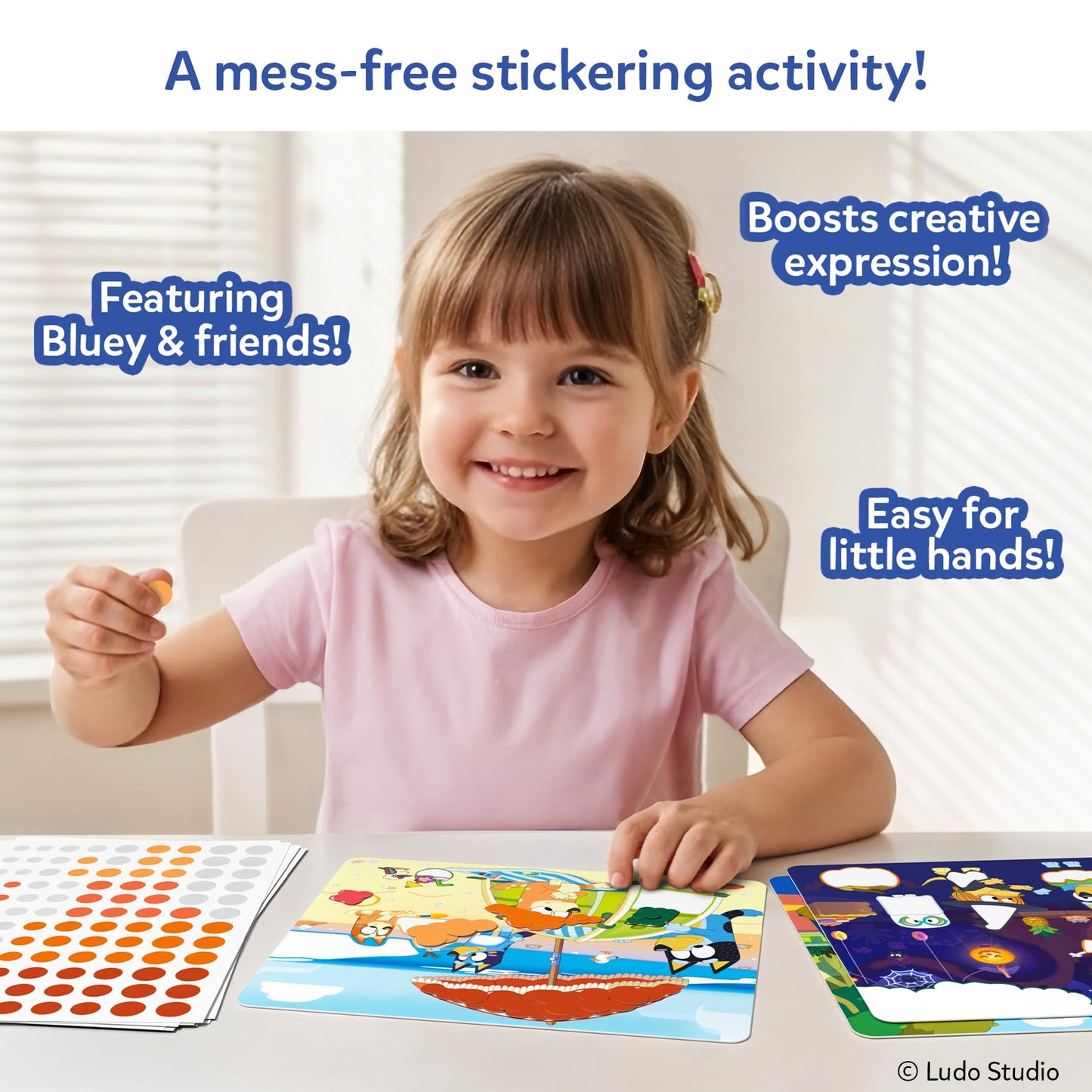 Skillmatics Bluey Dot It Sticker Activity – Mess-Free Fun for Kids, 500+ Stickers, Craft Kits, DIY Activity, Travel Toys, Gifts for Boys & Girls Ages 3, 4, 5, 6, 7