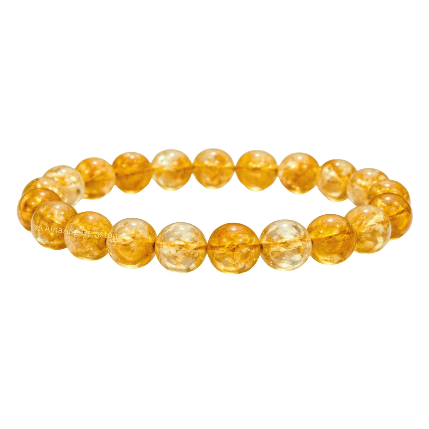 Amazing Gemstone Crystal Bracelet for Women Men's Gifts - Protection Healing Crystal Bracelet - 8mm Gemstone Beaded Stretchable Bracelet Pulseras Para Hombres Mujer Stocking Stuffers Mothers Day Gift (Citrine)