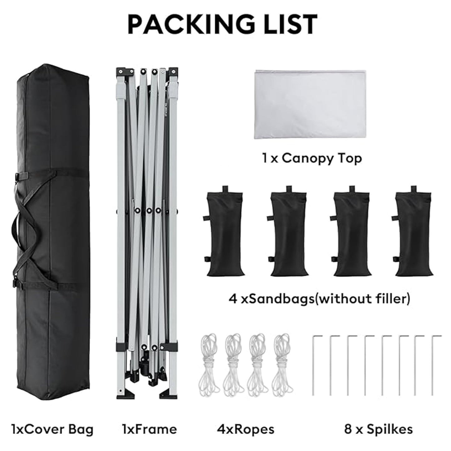 SANWAY 10x10 Pop Up Canopy Tent, One Push Setup, Heavy Duty Portable for Beach Camping Parties with Vents - Snow White