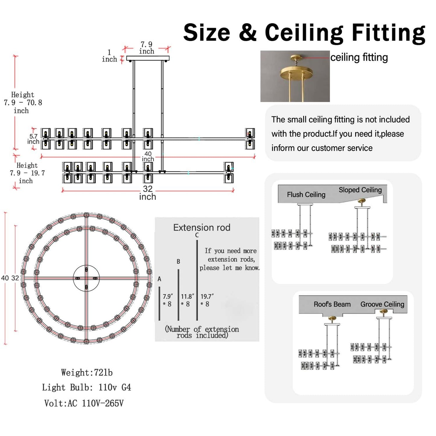 Shial Lighting 2 Tier Gold Wagon Wheel Chandelier, 108-Lights Farmhouse Pendant Light Fixture, Rustic Round Chandelier for Foyer Entryway Living Room (Dia 32"+40")