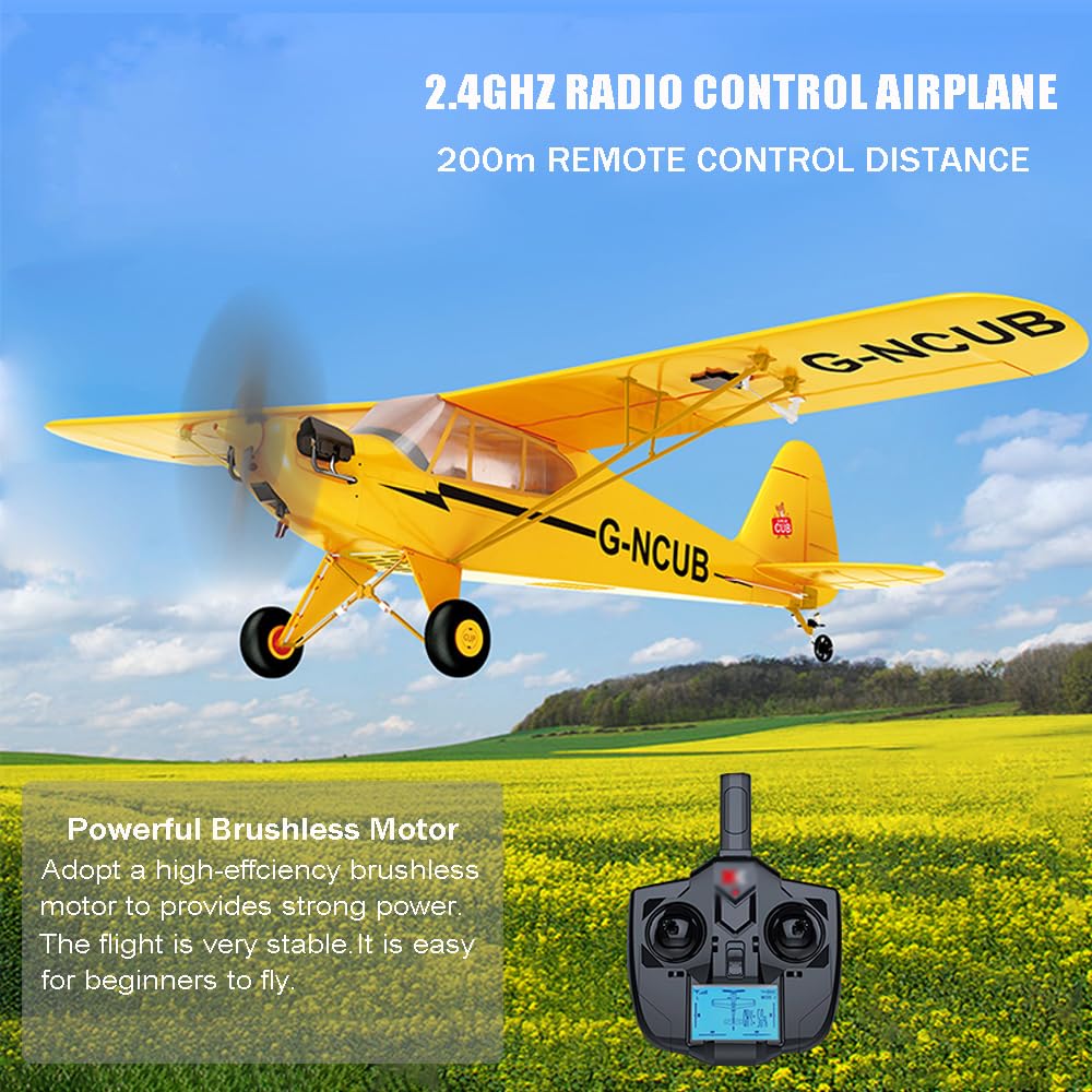 Park10 Toys 5CH RC Plane A160 J3 RC Airplanes for Adults 3D/6G Mode Brushless Stunt RC Planes 2.4GHZ RC Glider with 2 Batteries and Spare Propeller