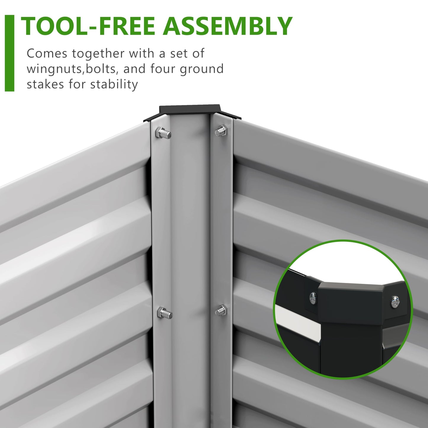Easllre 2PCS 9x3x1ft Galvanized Raised Garden Bed,Outdoor Planter Box Metal Patio Kit Planting Bed for Vegetables Flowers Herb,Black