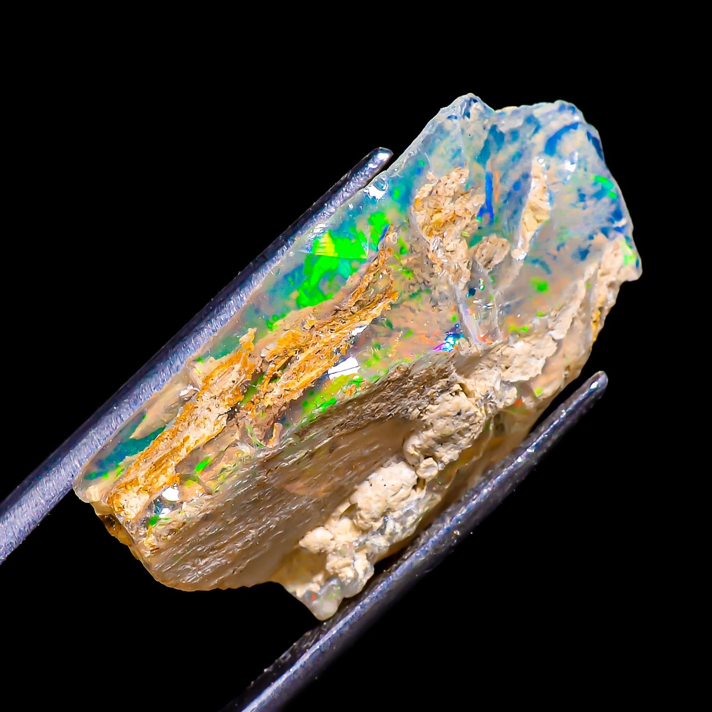 Natural 4.5 Cts Raw Ethiopian Opal Rough Gemstones Multi Fire Welo Opal Stones for Tumbling & Jewelry Making Supplies Healing Crystals Gems Rocks Loose Gemstones