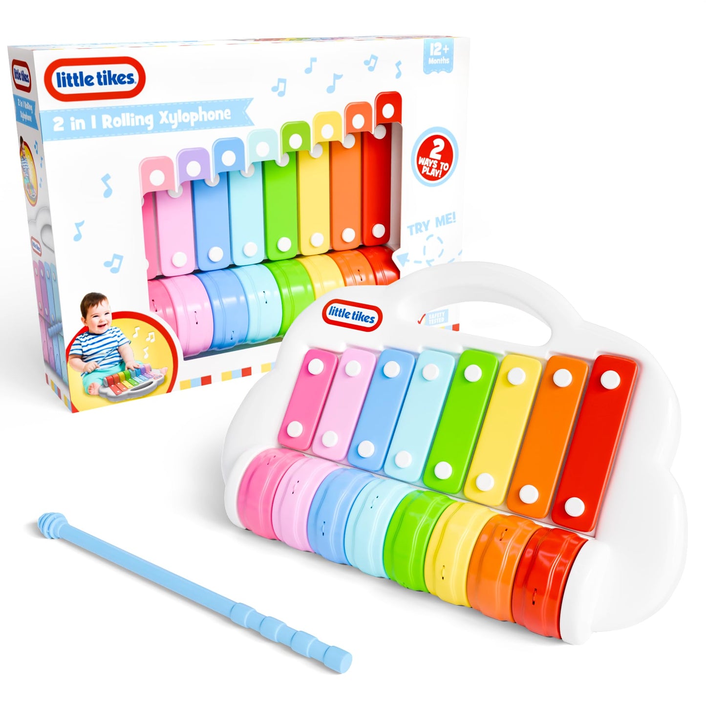 Lollipop Little Tikes 2 in 1 Xylophone Toy for Toddlers, Spin to Play Different Tunes - Toddler Music Fun