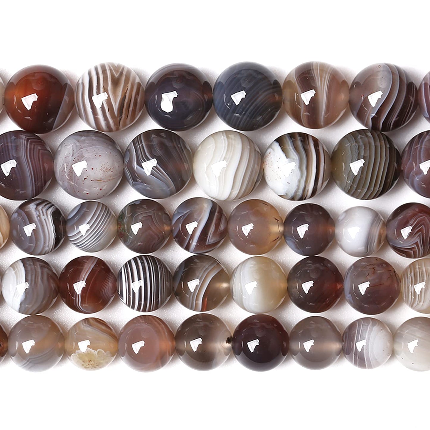 8MM 46PCS Natural Gemstone Stone Botswana Sardonyx Agate Beads for Jewelry Making DIY Bracelet