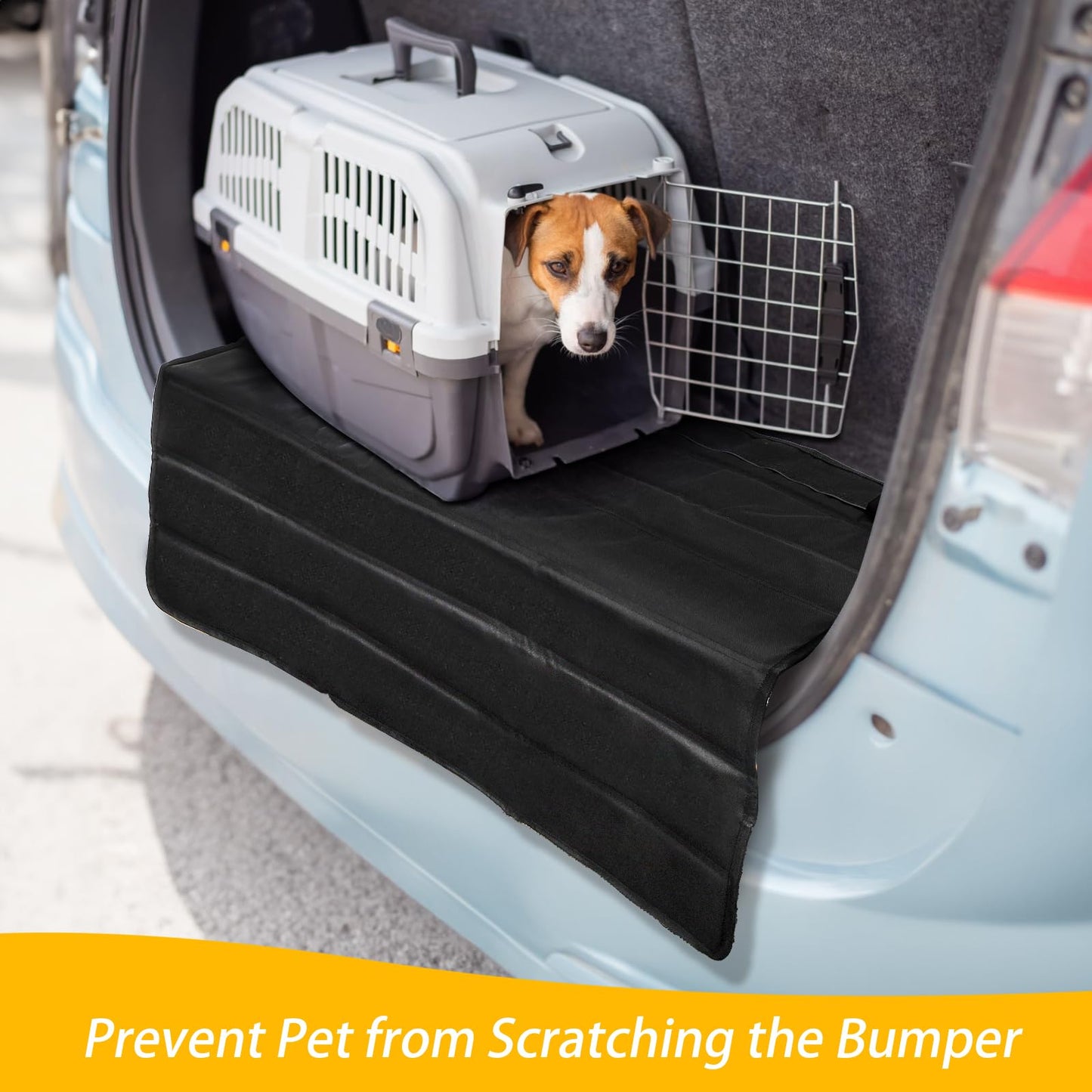 Yesland Large Bumper Guard for Cars, 37 x 25 in Car Rear Bumper Protector, Foldable Universal SUV Trunk Mat, Cargo Liner Floor Mats for Preventing Scratches While Loading/Unloading, Black