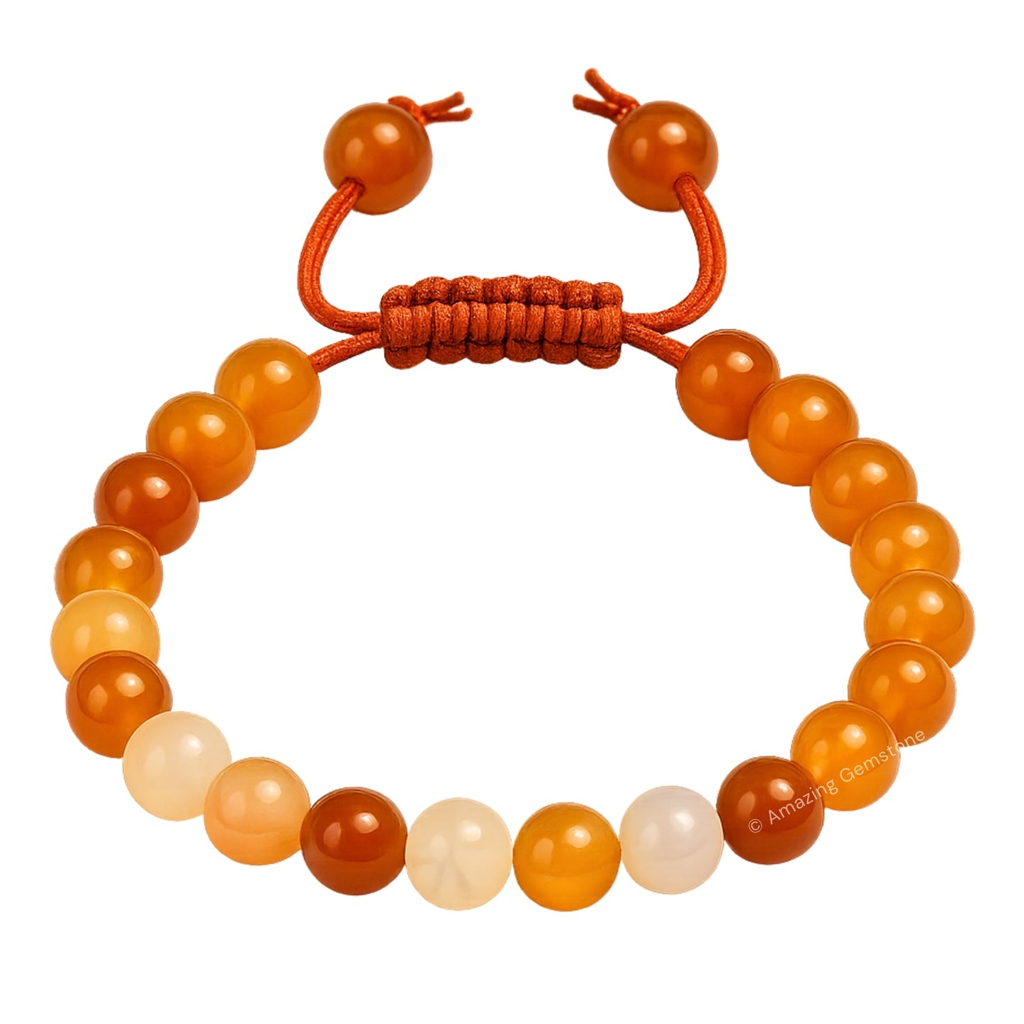 Amazing Gemstone Carnelian Bracelet for Women Men's Gifts - Protection Healing Crystal Bracelet - 8mm Gemstone Beaded Adjustable Bracelet