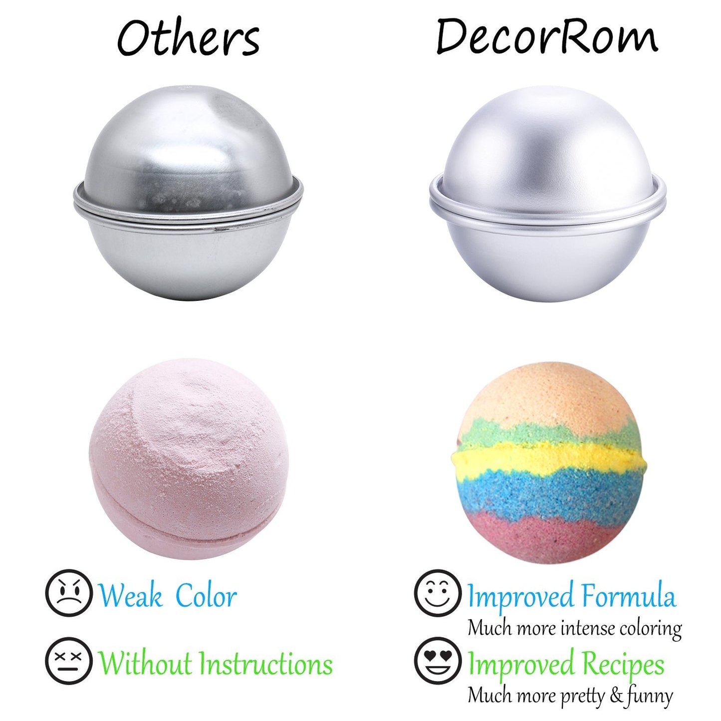 Bath Bomb Mold Set with Soap Colorant, Shrink Wrap Bags - Skin Safe Food Grade Soap Dye for Bath Bomb Making Supplies Kit - Liquid Dye for CP M&P Soap Coloring, Crafts - with Instructions Adult Hobby