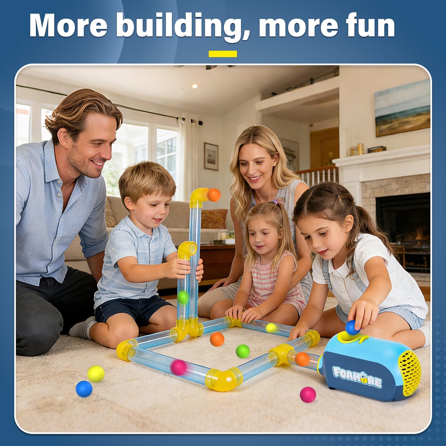 Foamore Tube Kit for Airflow STEM Toy, Air Tubes Toy STEM Kits Building Toys, Education, Air Aerodynamics, Building & Tinkering