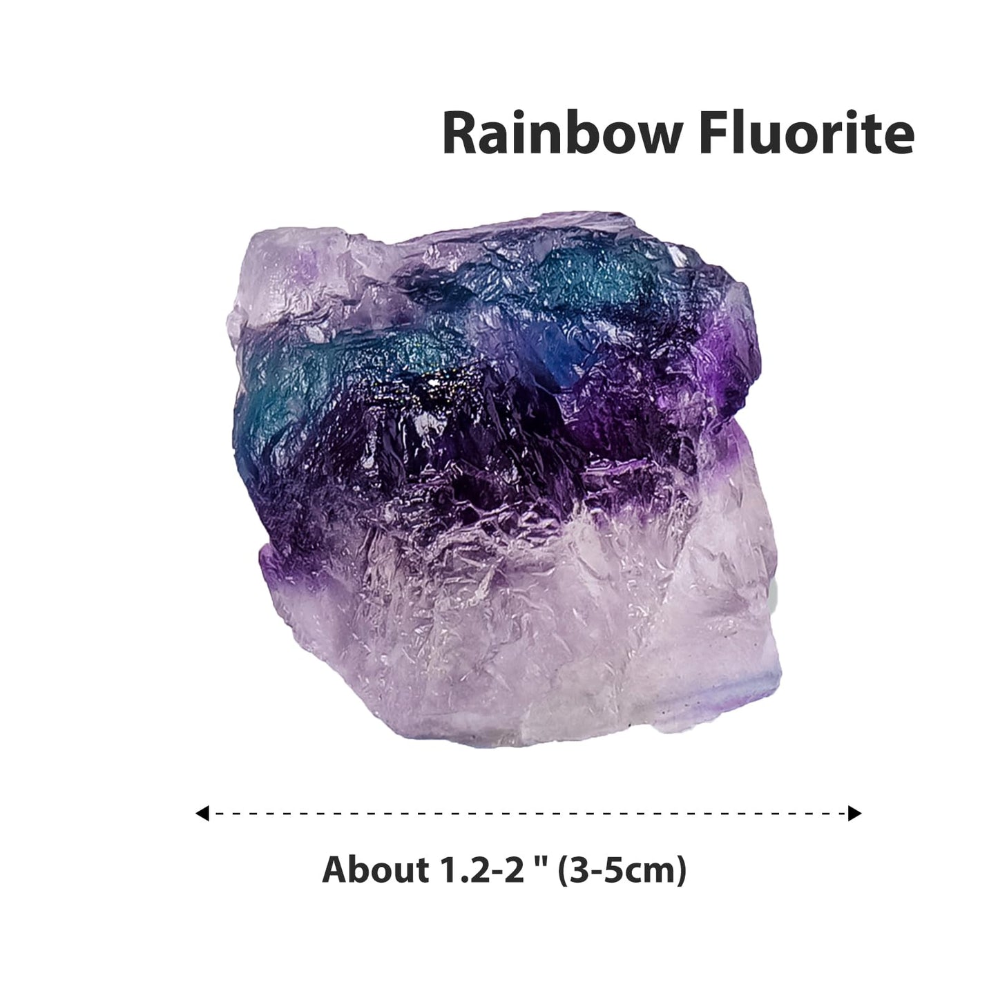 Apengshi 1.2-2'' Rainbow Fluorite Raw Stone Natural Crystal Healing Crystal and Stone Rough Rocks for Fountain Home Garden Decor Meditation