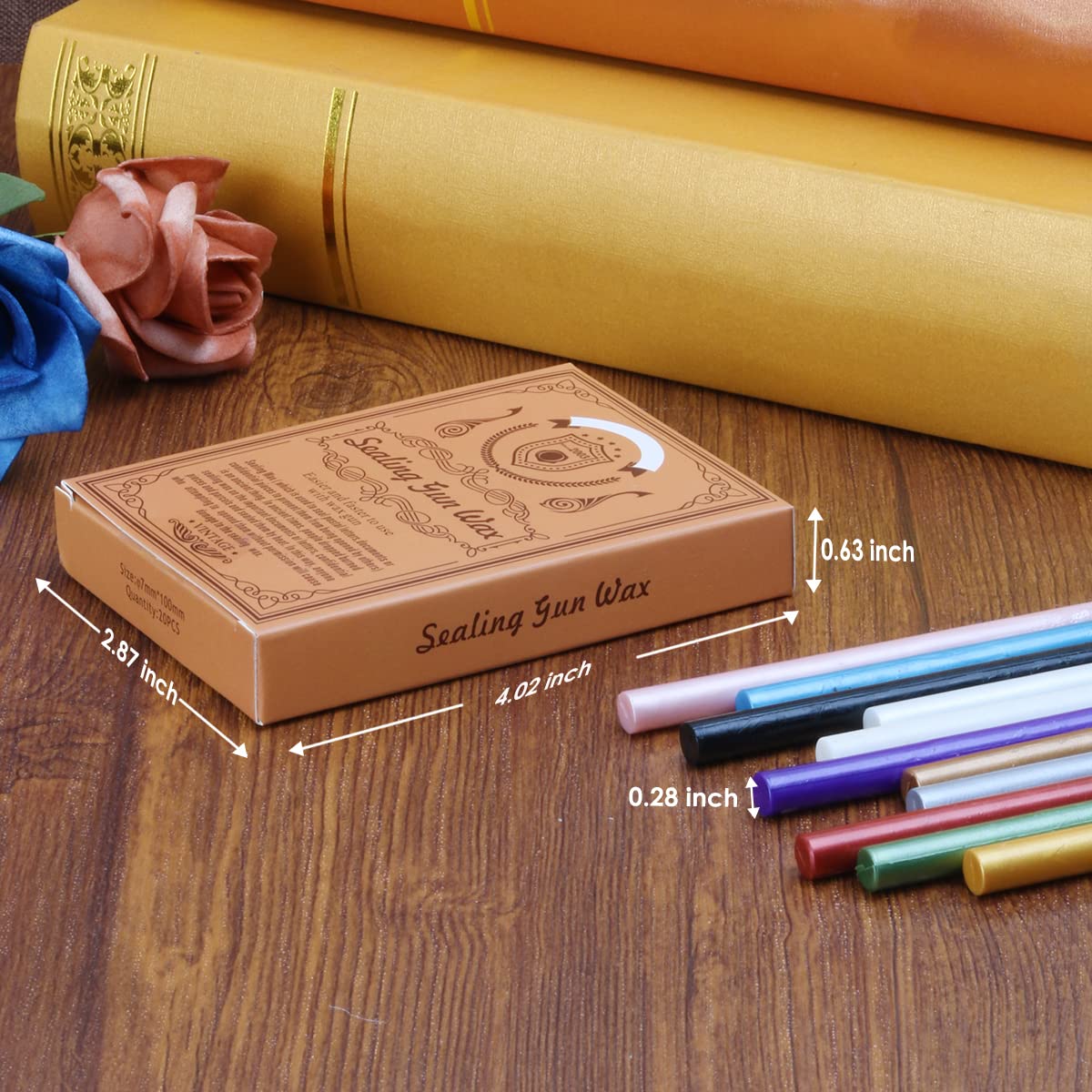 Wax Seal Kits, Wasole 20Pcs Pine Green Sealing Wax Sticks with 1 Pieces Glue Gun Set for Wax Seal Stamp, Great for Wedding Invitations, Birthday Cards, Envelopes, Gift Wrapping (Pine Green)
