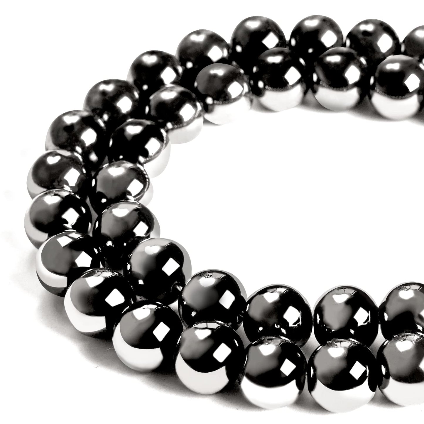 60pcs 6mm Black Hematite Beads Natural Gemstone Beads Round Loose Beads for Jewelry Making