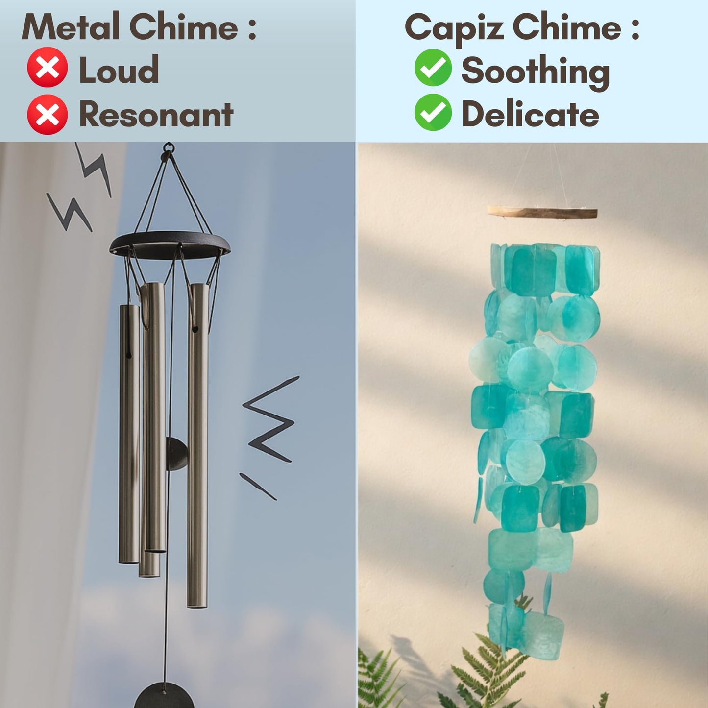 Solange & Frances Wind Chimes for Outside. Capiz Shell Wind Chime Outdoor Decor. Unique House Decor and Birthday Gifts for Women. Ideal Gifts for Women Who Have Everything