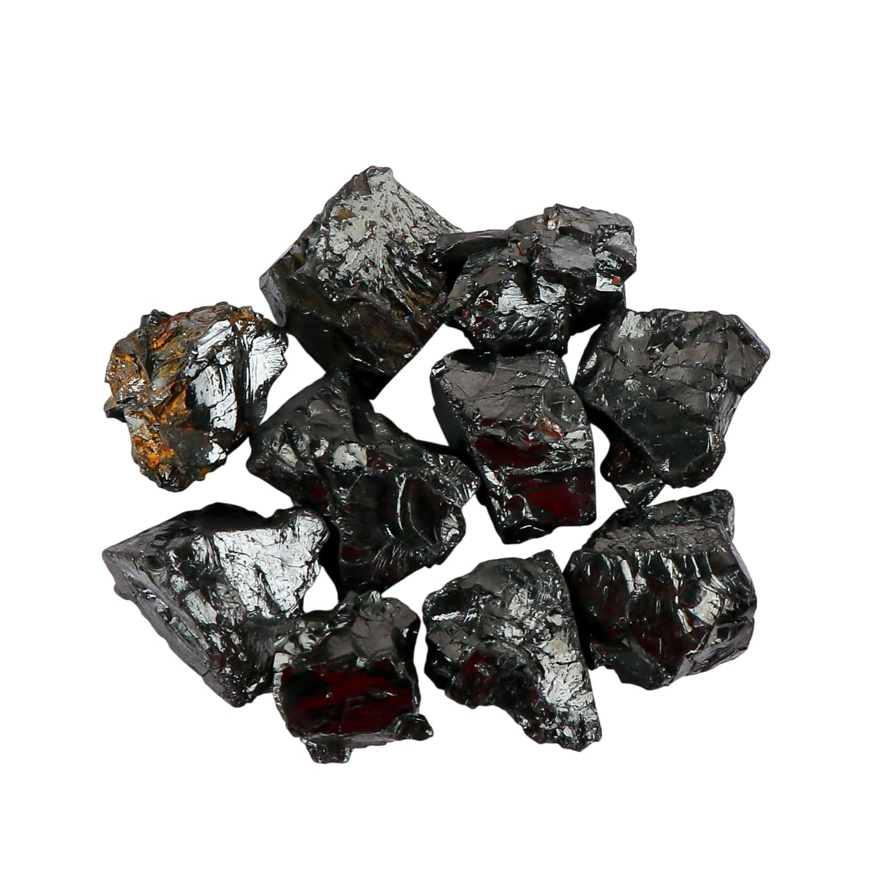 CRYSTALINES 10pcs Wholesale Natural Raw Karelia Shungite Gemstone, Untreated Rough Stone, Bulk Loose Supplies, DIY Jewelry Making, Chakra Healing Crystals, Birthstone, Gem Collection, AAA Grade