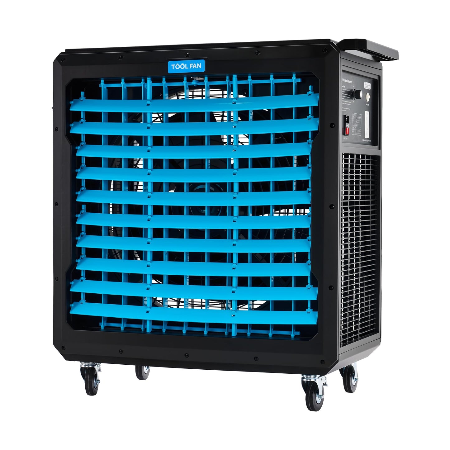 Albott Industrial Fan Cart, 30 Inch Portable Industrial Fan with Wheels, Blower Fan with Tool Cart & Utility Storage, Rolling Workshop Fan Tool Cart with Charging Outlet